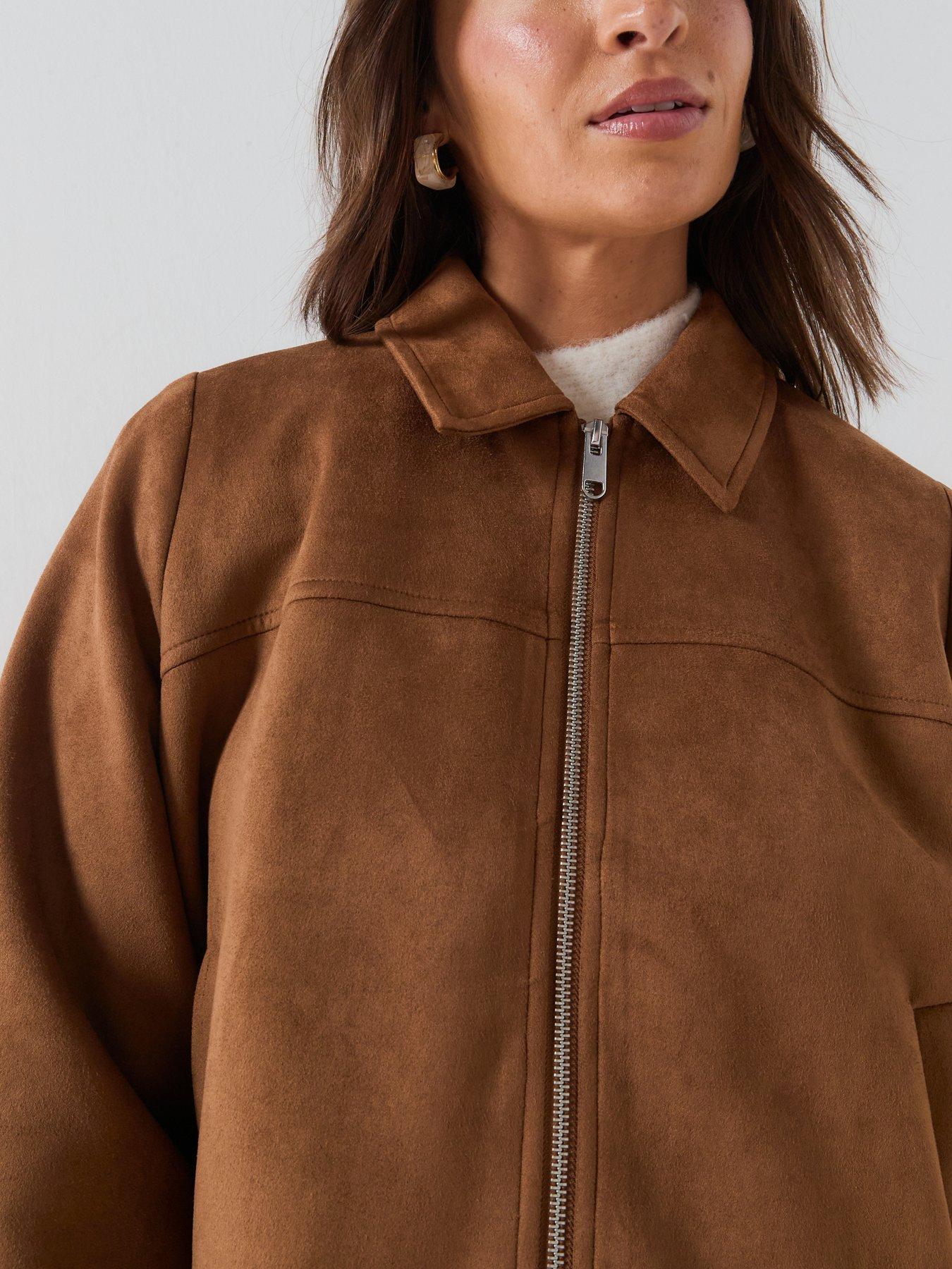 Image 6 of 6 of Vero Moda Womens Regular Fit Zip-Through Lightly Lined Short Jacket - Brown