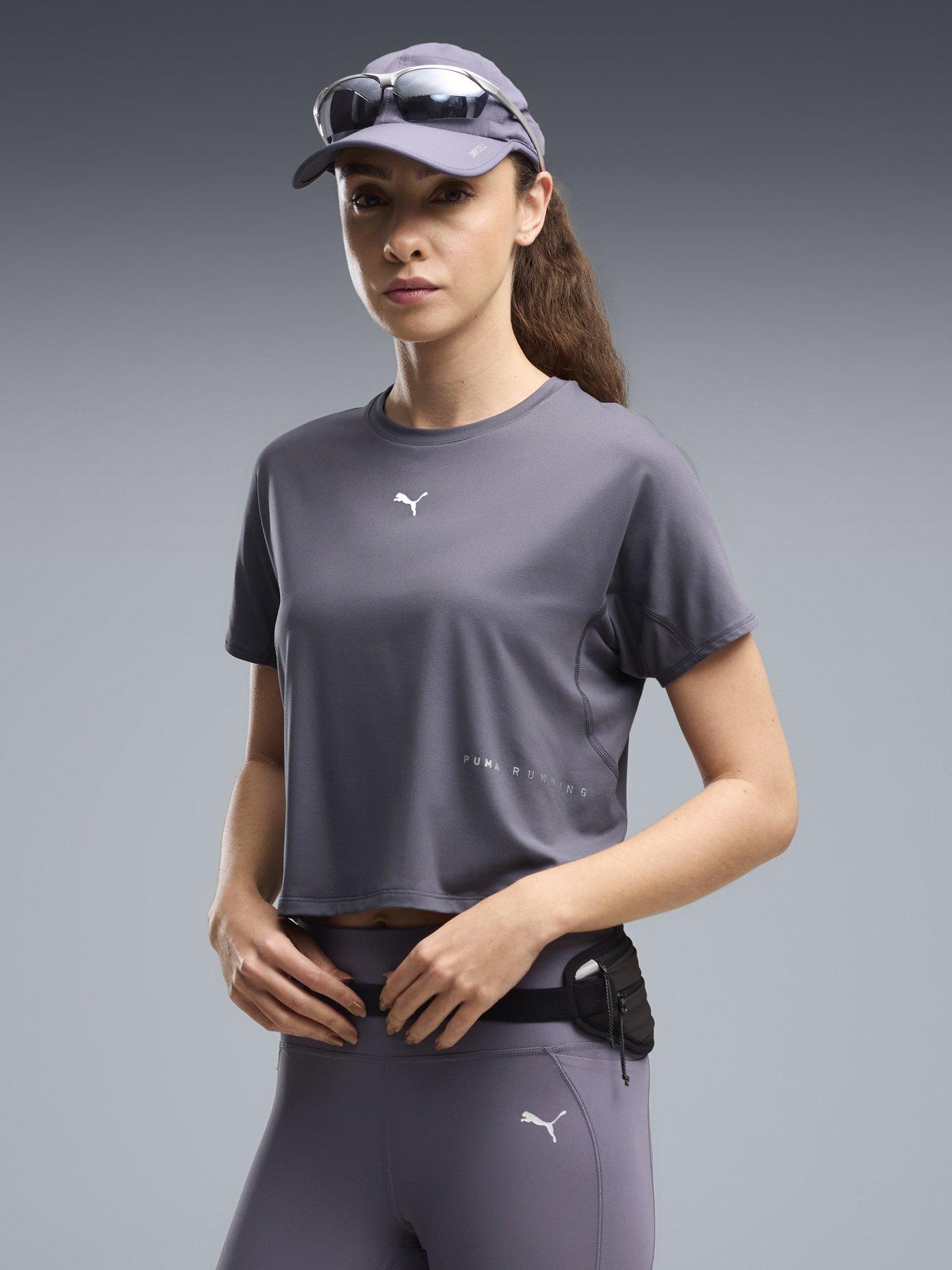 Image 1 of 5 of Puma Women's BRIGHTSTRIDE CLOUDSPUN Running T-Shirt - Navy