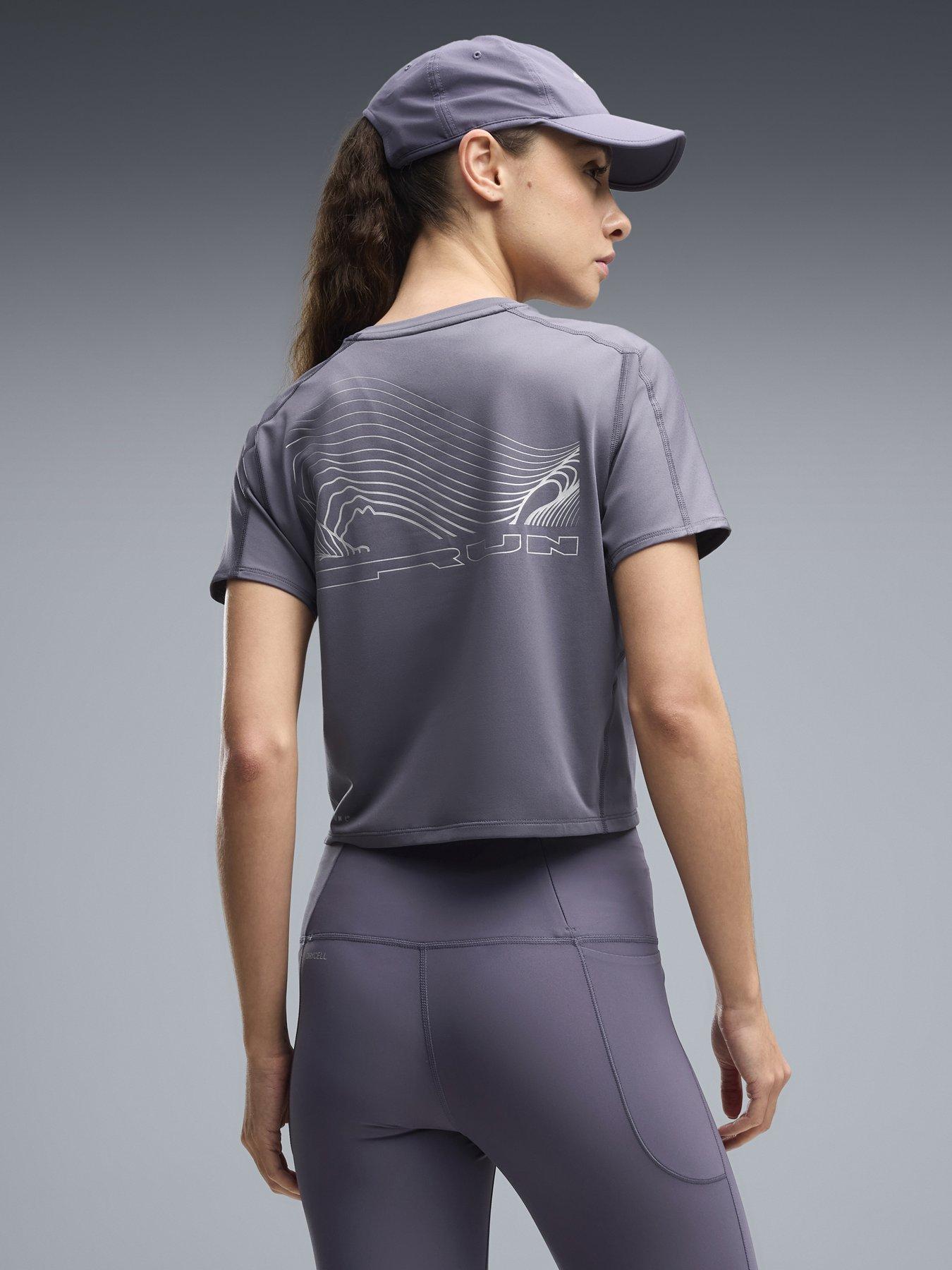 Image 2 of 5 of Puma Women's BRIGHTSTRIDE CLOUDSPUN Running T-Shirt - Navy