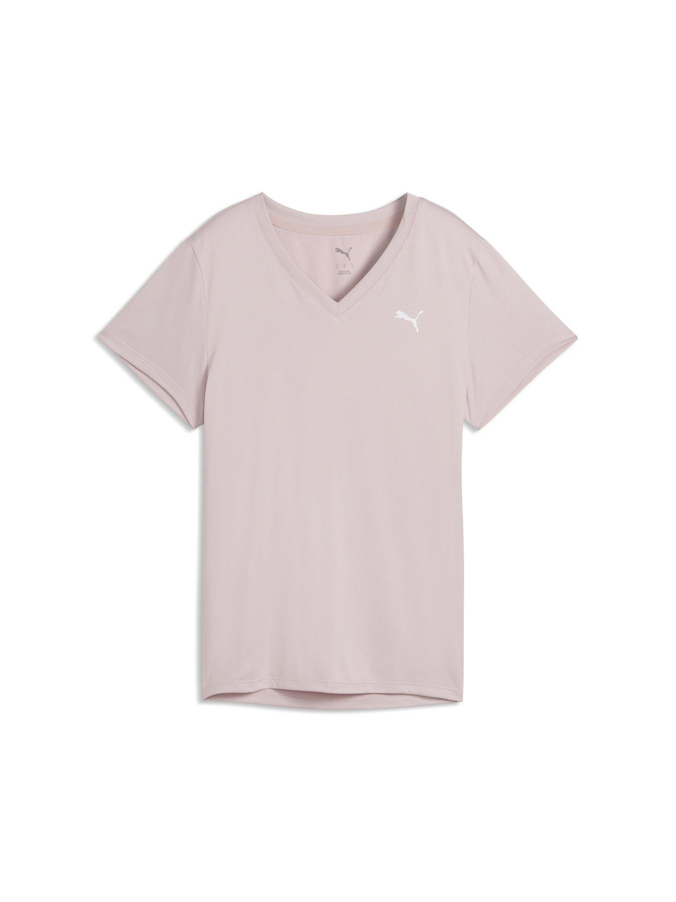Puma Women's Train All Day Essentials V-Neck Training T-Shirt - Pink