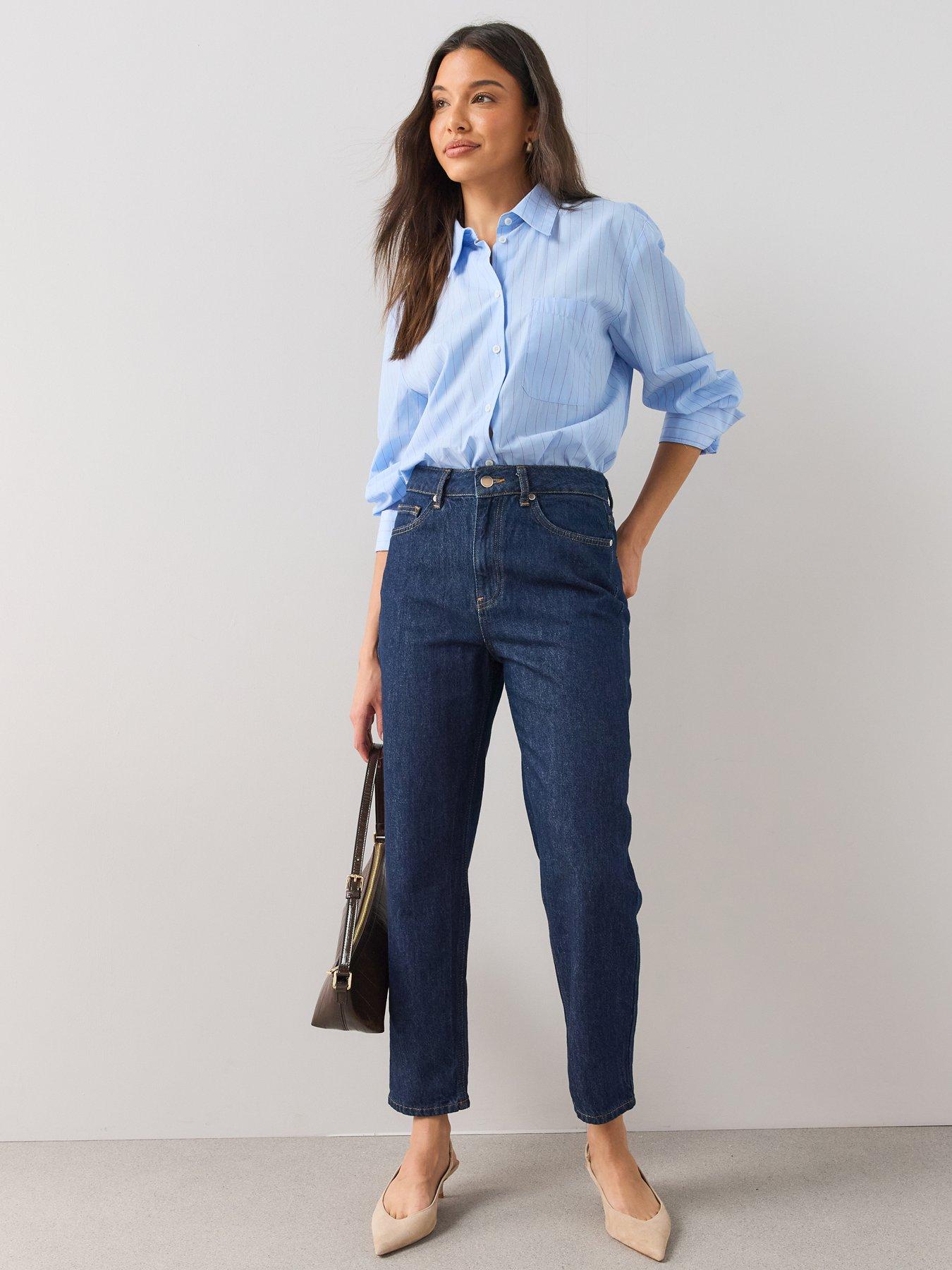 The Very Collection Women's High Waist Mom Jeans - Dark Wash