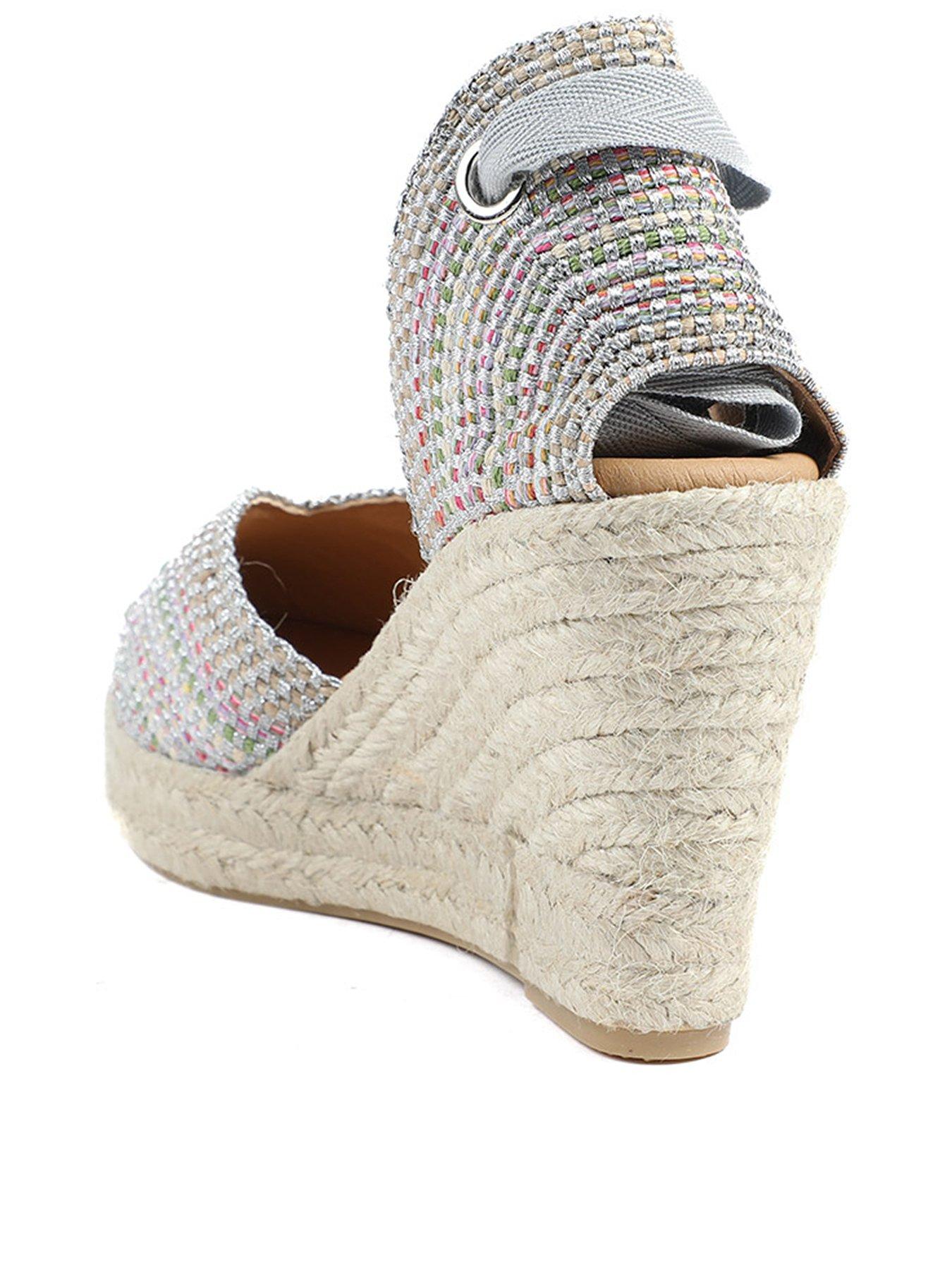 Image 3 of 6 of Jones Bootmaker Alyssa Closed Toe Wrap Around Wedge - Blue Multi