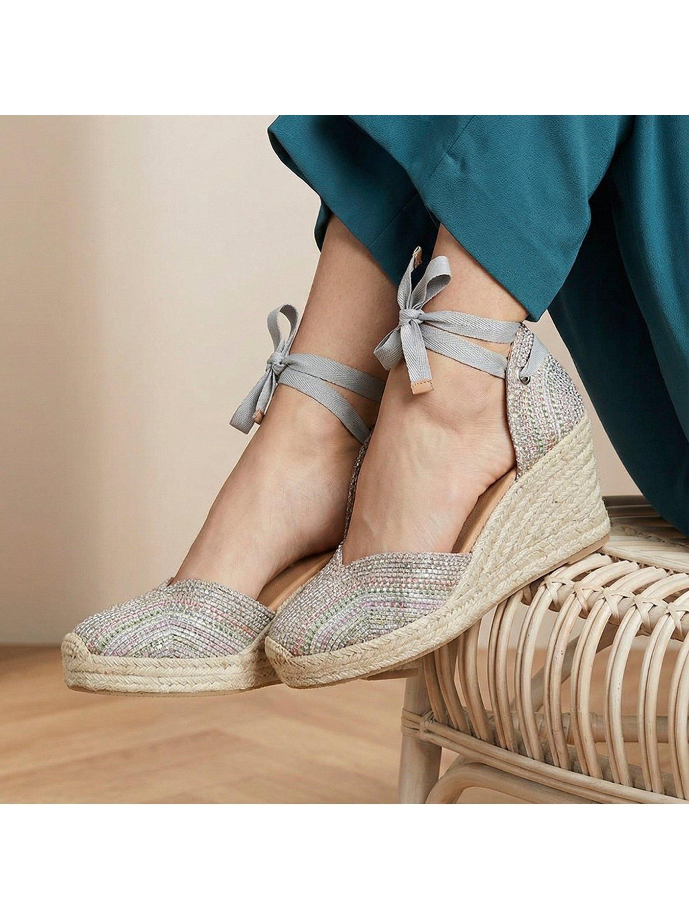 Image 6 of 6 of Jones Bootmaker Alyssa Closed Toe Wrap Around Wedge - Blue Multi