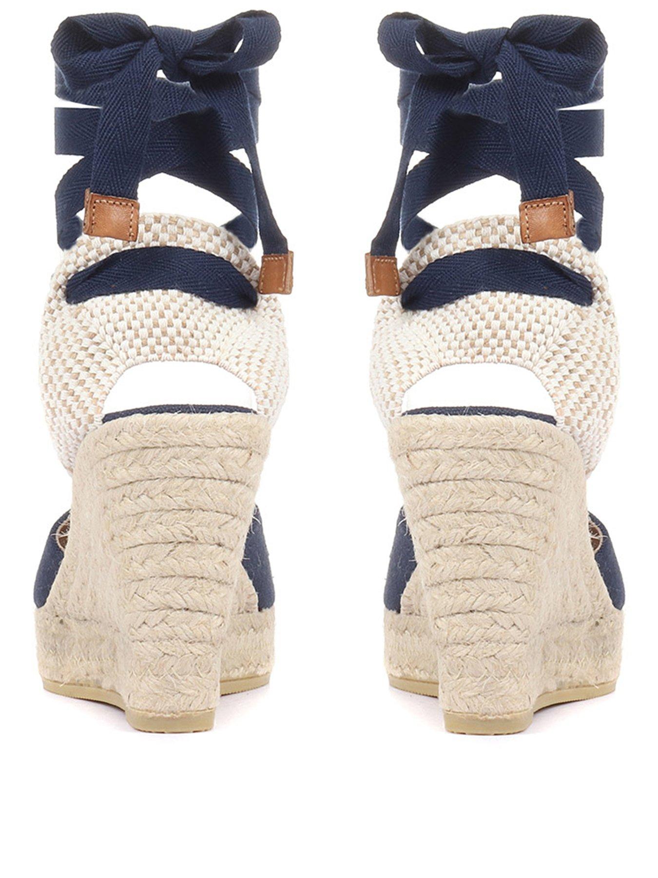 Image 3 of 6 of Jones Bootmaker Alyssa Closed Toe Wrap Around Wedge - Navy