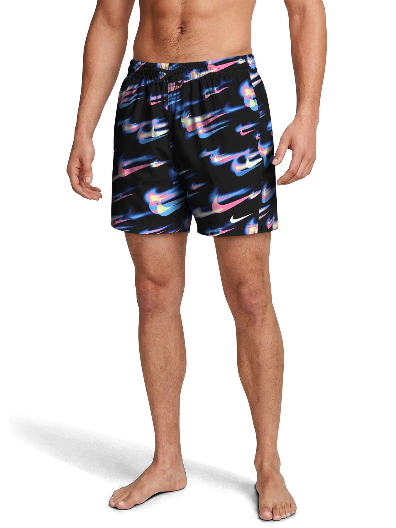 Image 1 of 5 of Nike Mens Swim 5 Inch Breaker Print Volley Short - Black