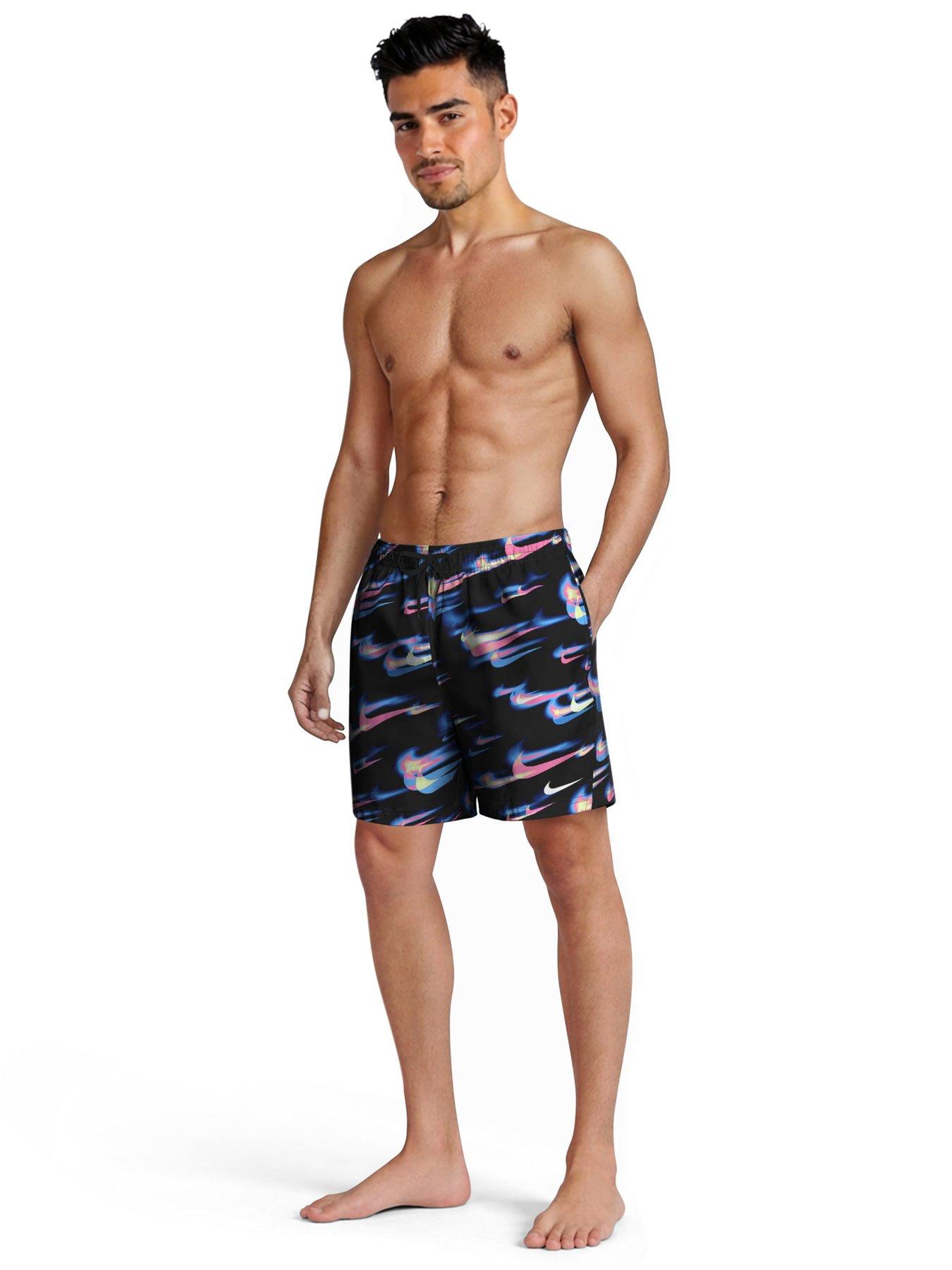 Image 2 of 5 of Nike Mens Swim 5 Inch Breaker Print Volley Short - Black