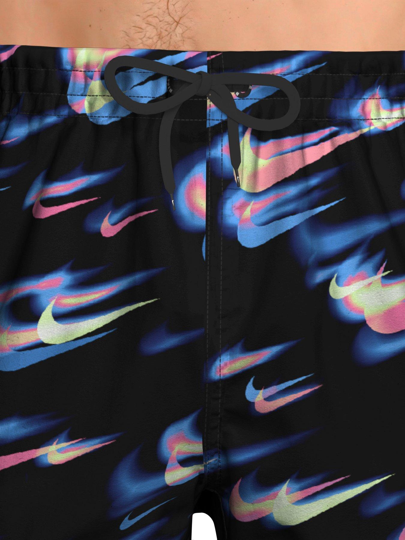 Image 3 of 5 of Nike Mens Swim 5 Inch Breaker Print Volley Short - Black