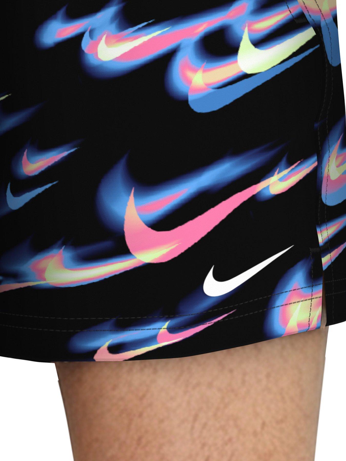 Image 4 of 5 of Nike Mens Swim 5 Inch Breaker Print Volley Short - Black
