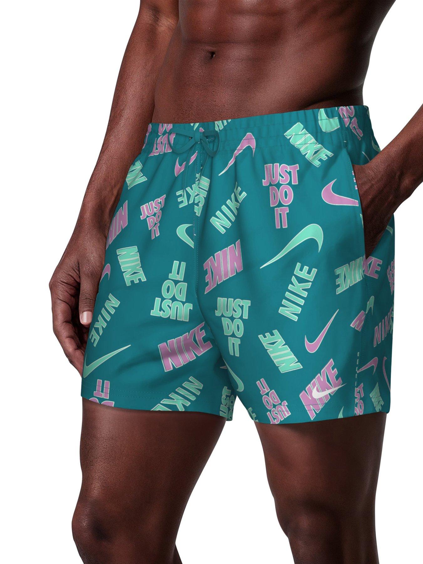 Nike Mens Swim 5 Inch Breaker Print Volley Short - Green