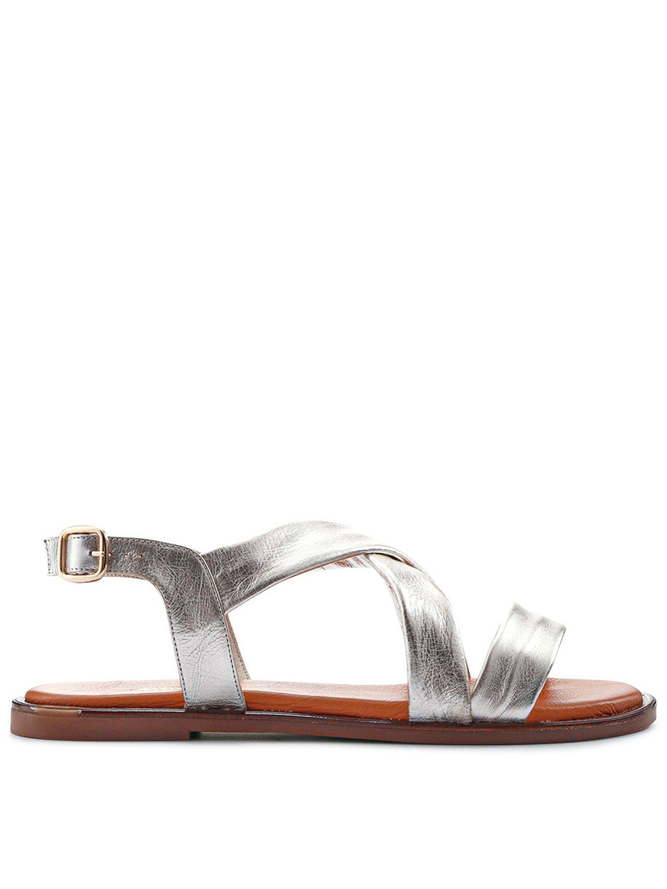 Jones Bootmaker Hali Crossover Strap Sandal - Silver