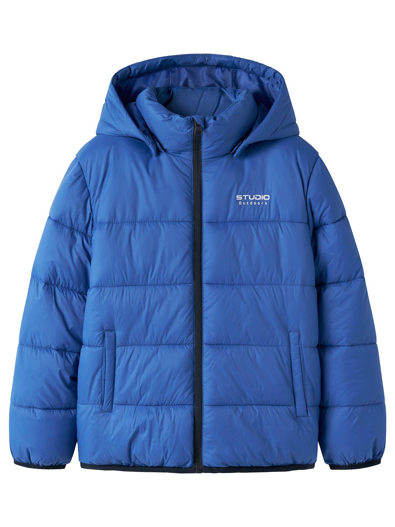Name It Boys Marble Padded Jacket - Blue