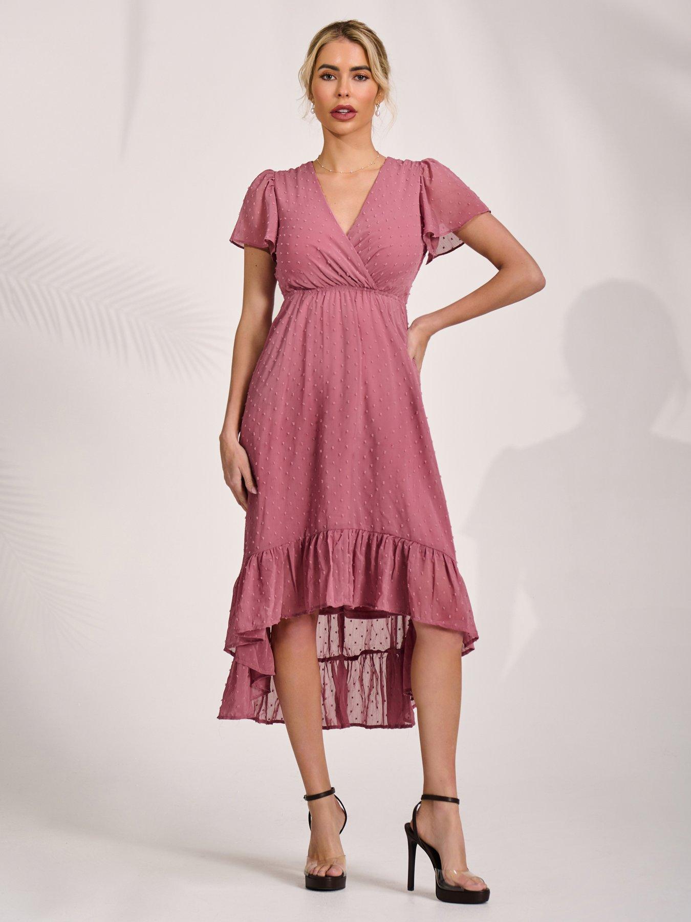 Jolie Moi Petite High Low Midaxi Dress - Pink