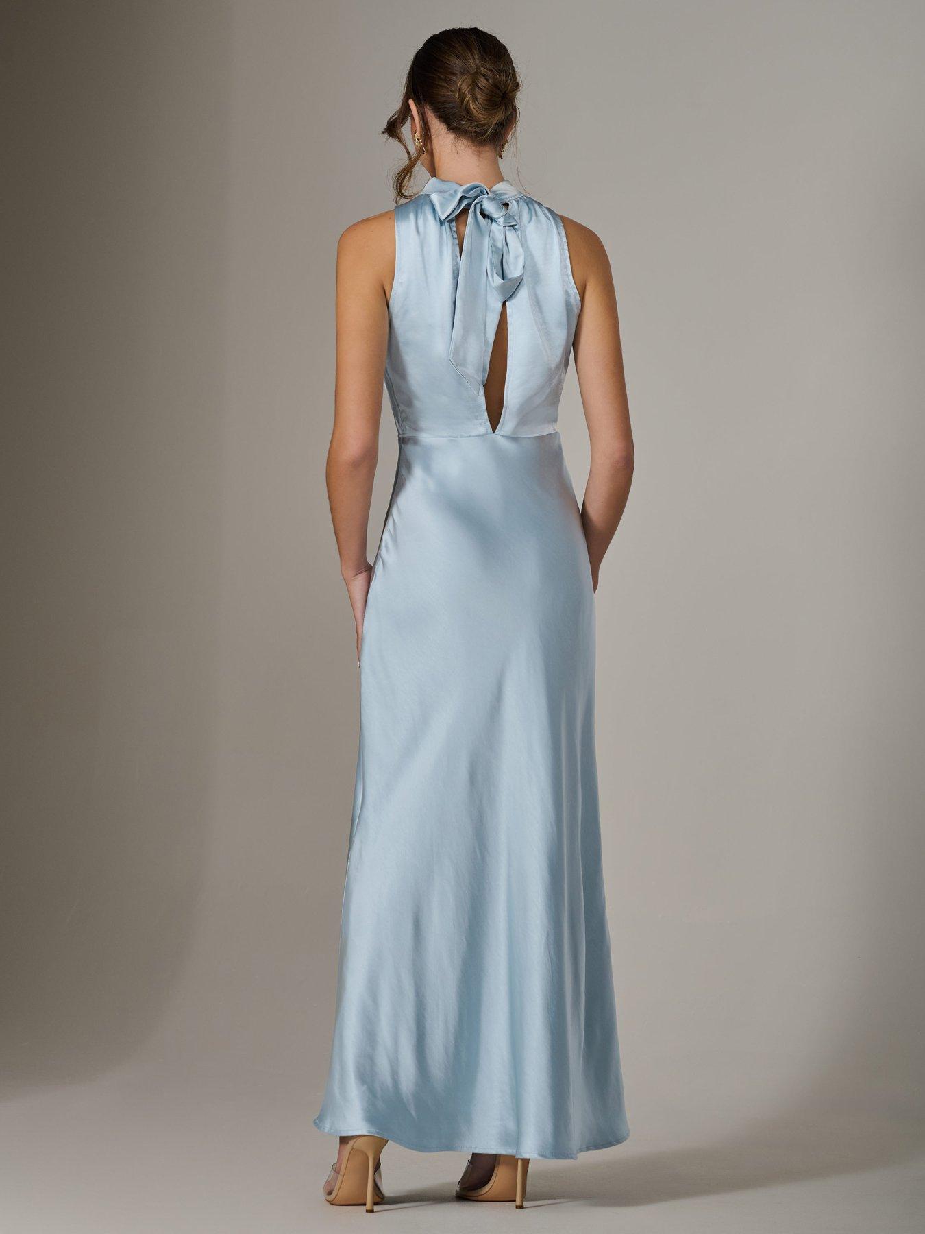 Image 2 of 7 of Jolie Moi Halter Neck Maxi Dress - Blue