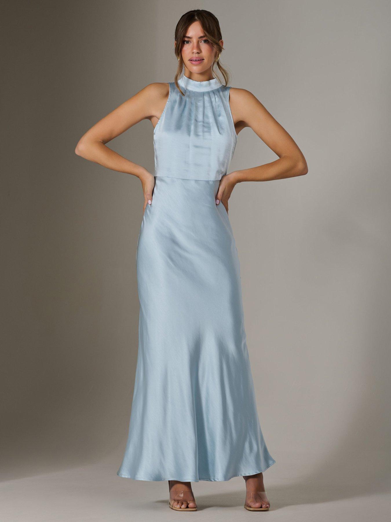 Image 5 of 7 of Jolie Moi Halter Neck Maxi Dress - Blue