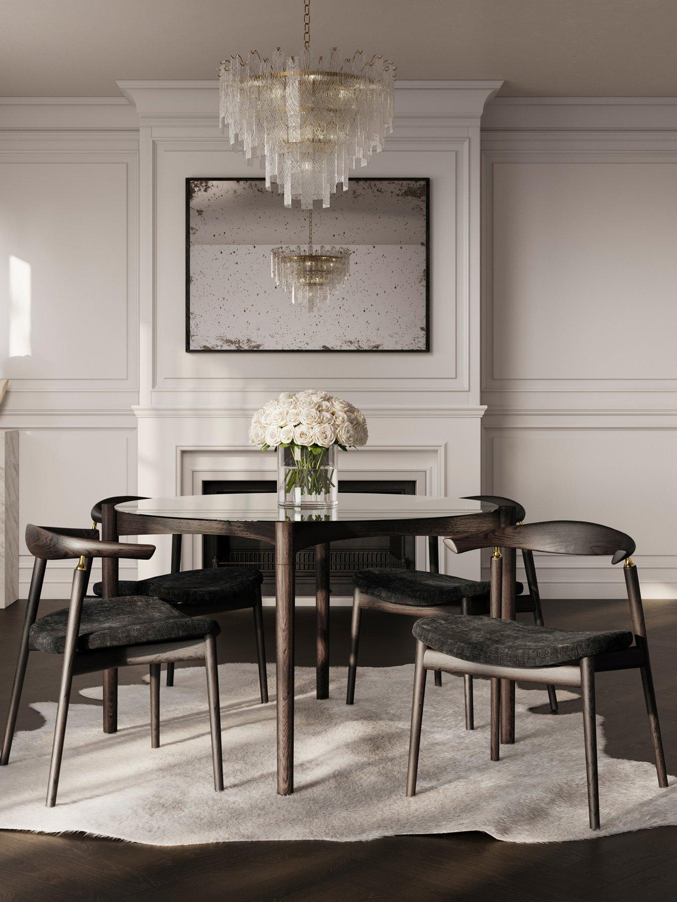 OTI Ned Clear & Chocolate Dining Table