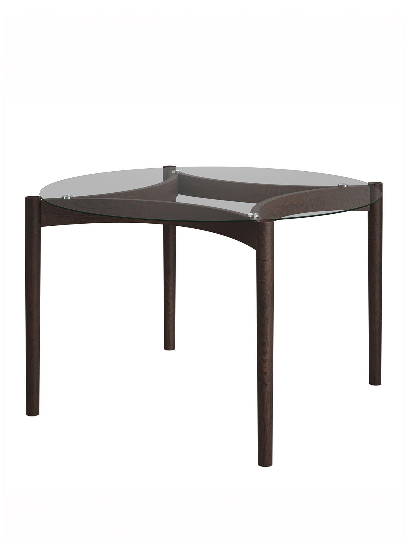 Image 2 of 5 of OTI Ned Clear &amp; Chocolate Dining Table