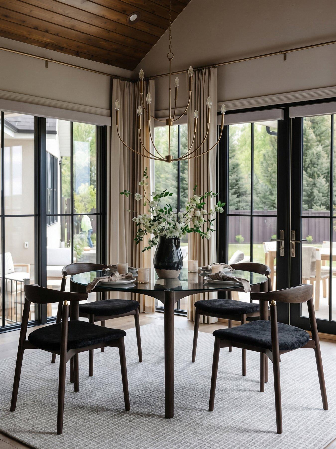 Image 3 of 5 of OTI Ned Clear &amp; Chocolate Dining Table