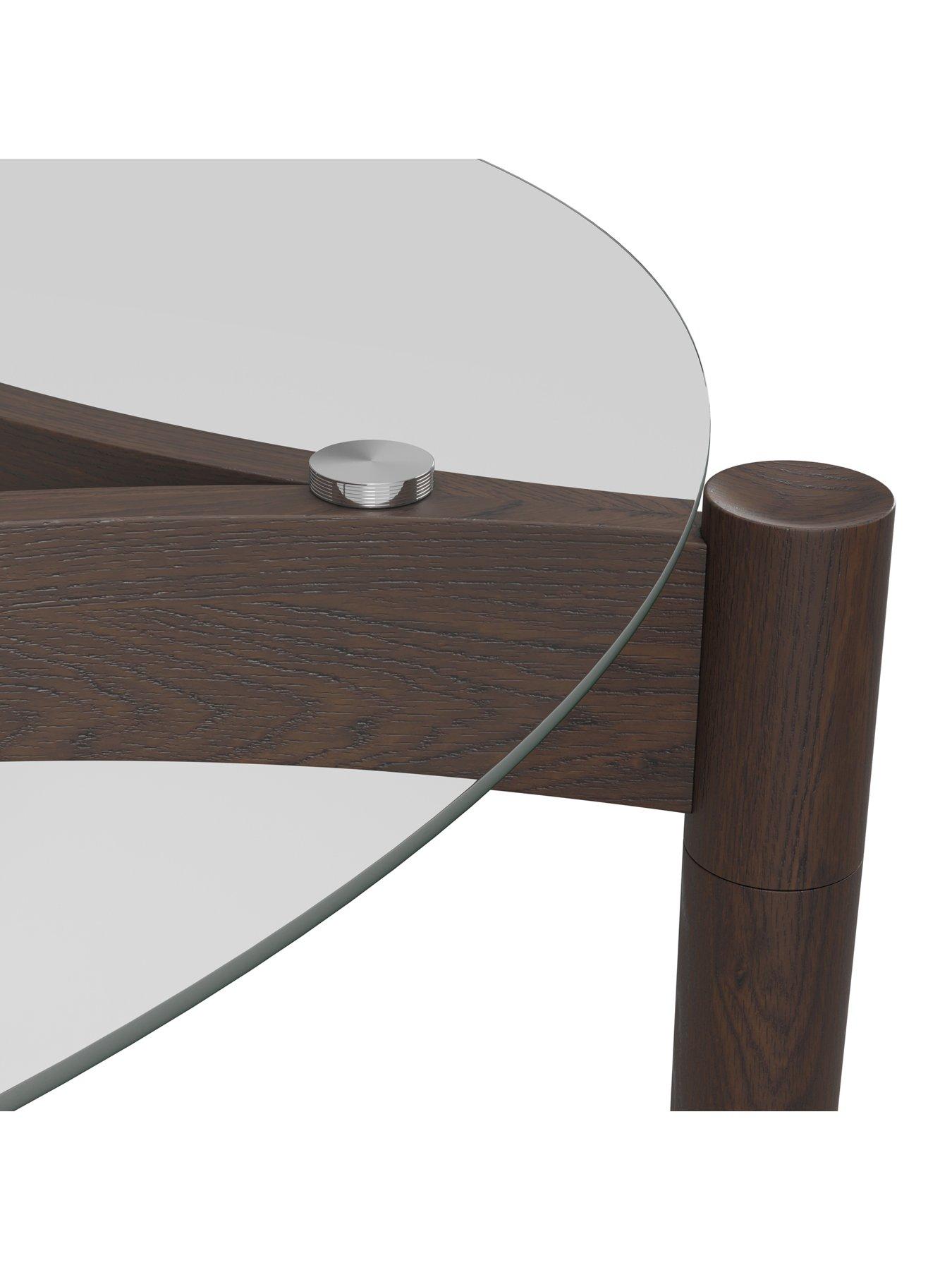 Image 4 of 5 of OTI Ned Clear &amp; Chocolate Dining Table