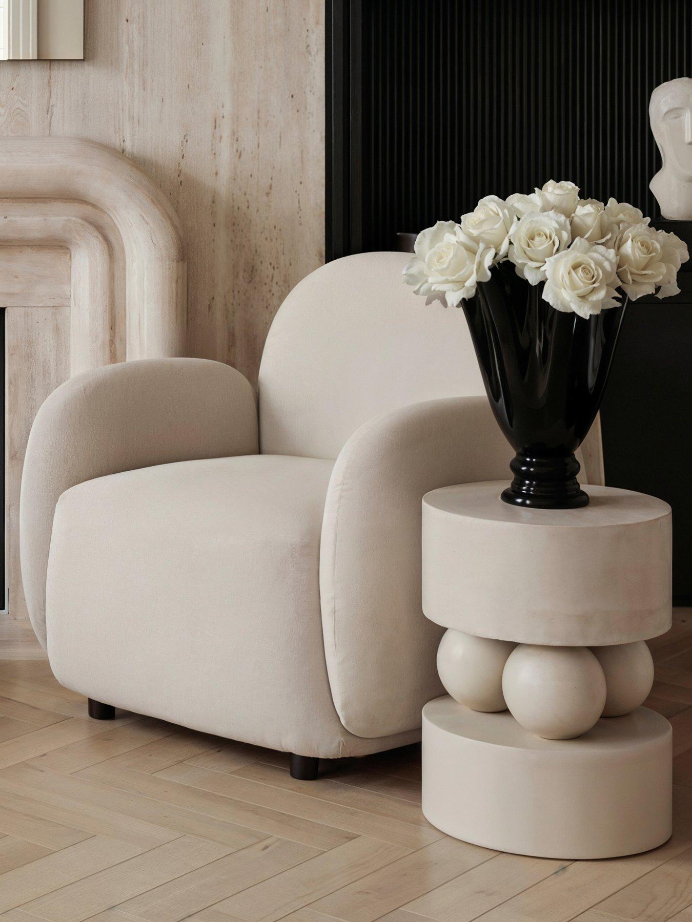 OTI Sachi Oak White Side Table