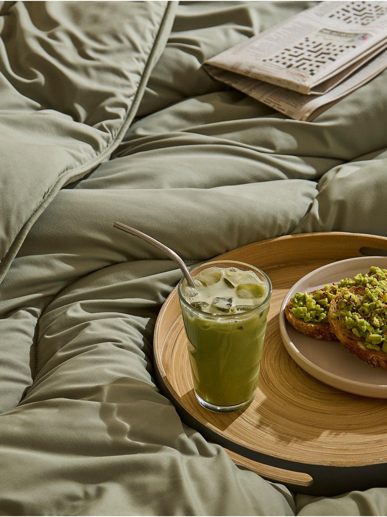Image 5 of 7 of Night Lark Plain Dye - Olive Green Coverless Summer Duvet 4.5Tog