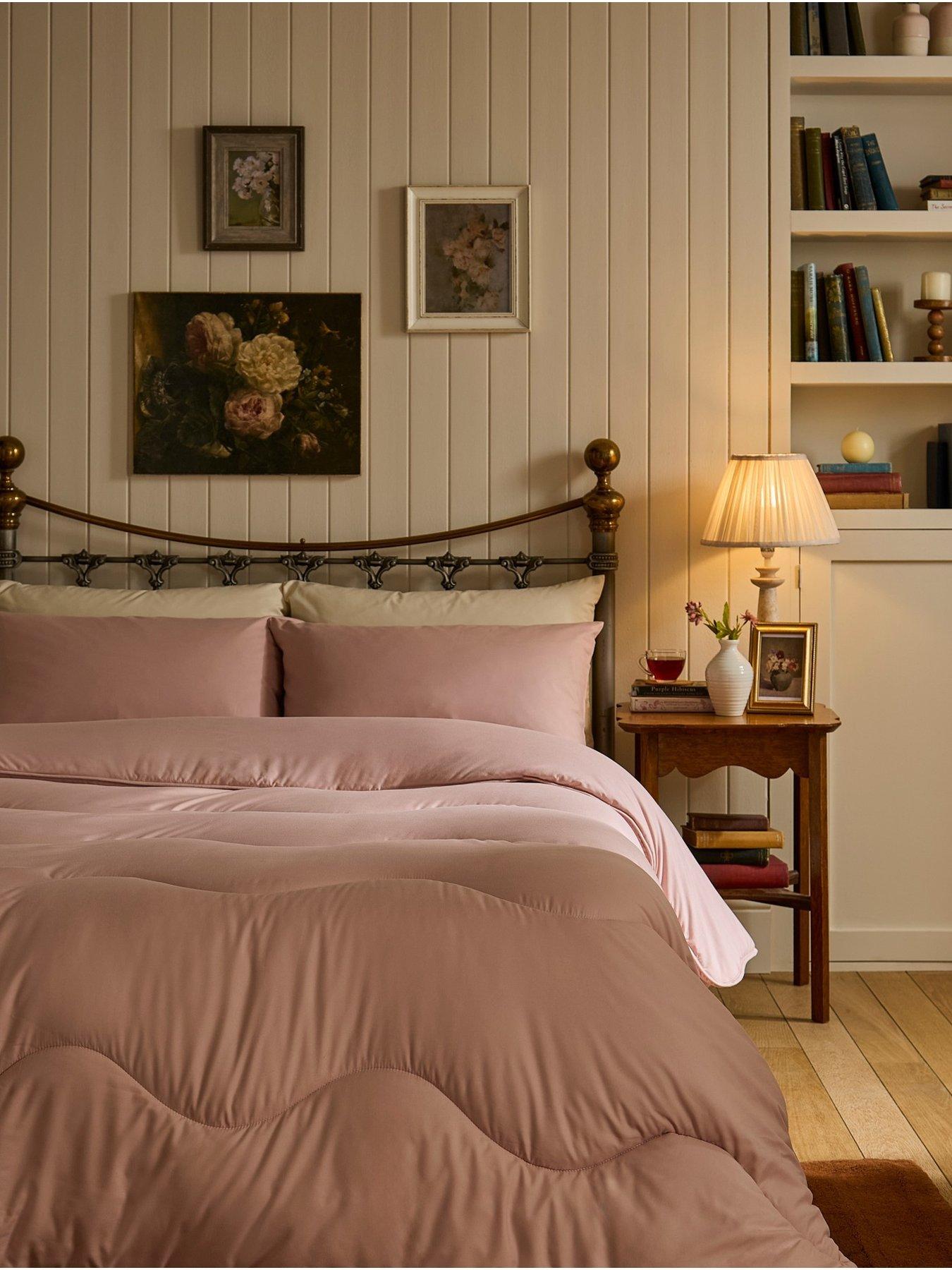 Image 1 of 7 of Night Lark Plain Dye - Dusky Rose Coverless Summer Duvet 4.5Tog