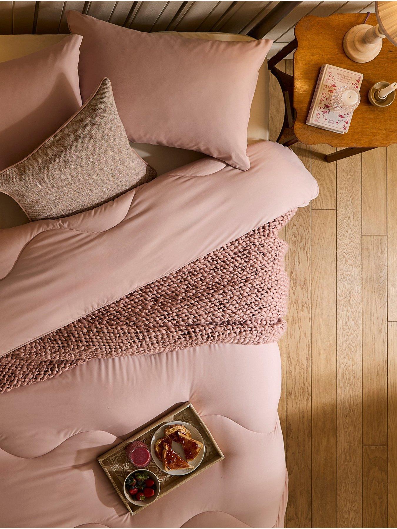 Image 1 of 7 of Night Lark Plain Dye - Dusky Rose Coverless Duvet 10.5 Tog