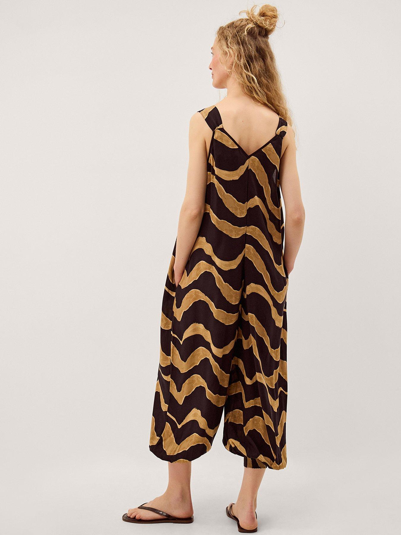 Image 2 of 6 of Monsoon Zahara Sleeveless Print Jumpsuit - Black