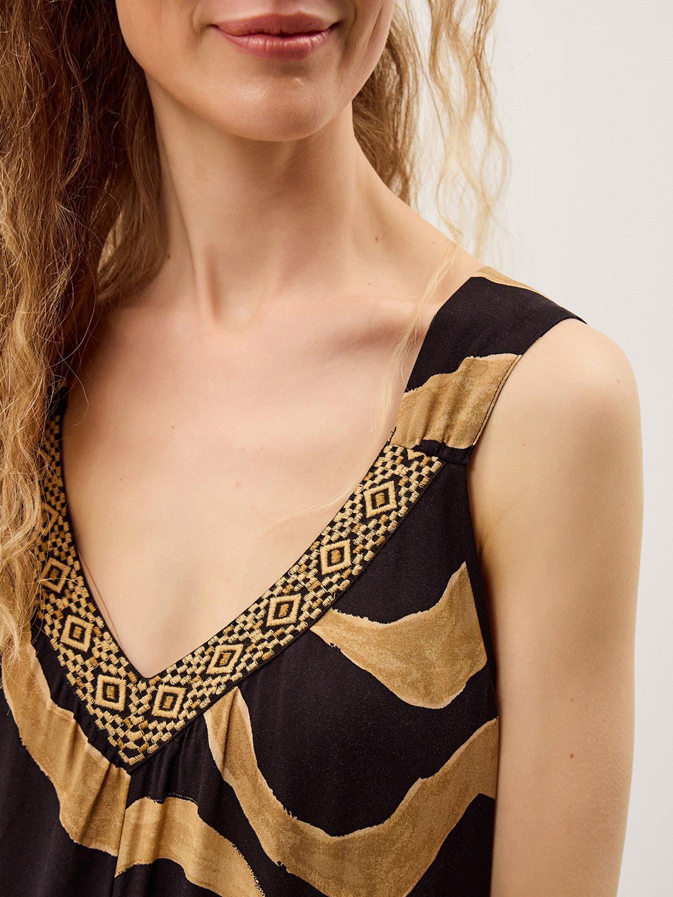 Image 5 of 6 of Monsoon Zahara Sleeveless Print Jumpsuit - Black