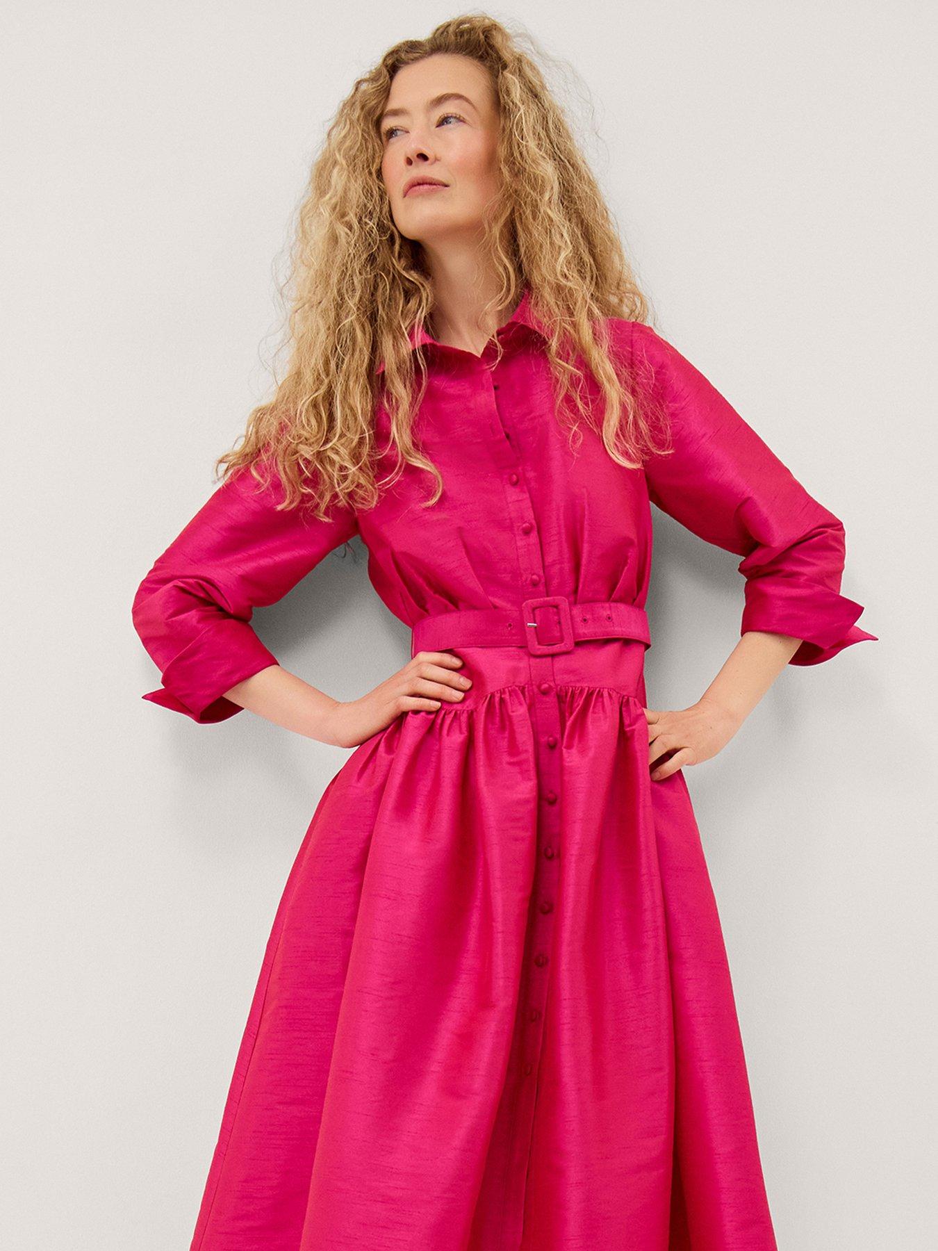 Image 3 of 5 of Monsoon Poppy Shirt Dress - Pink