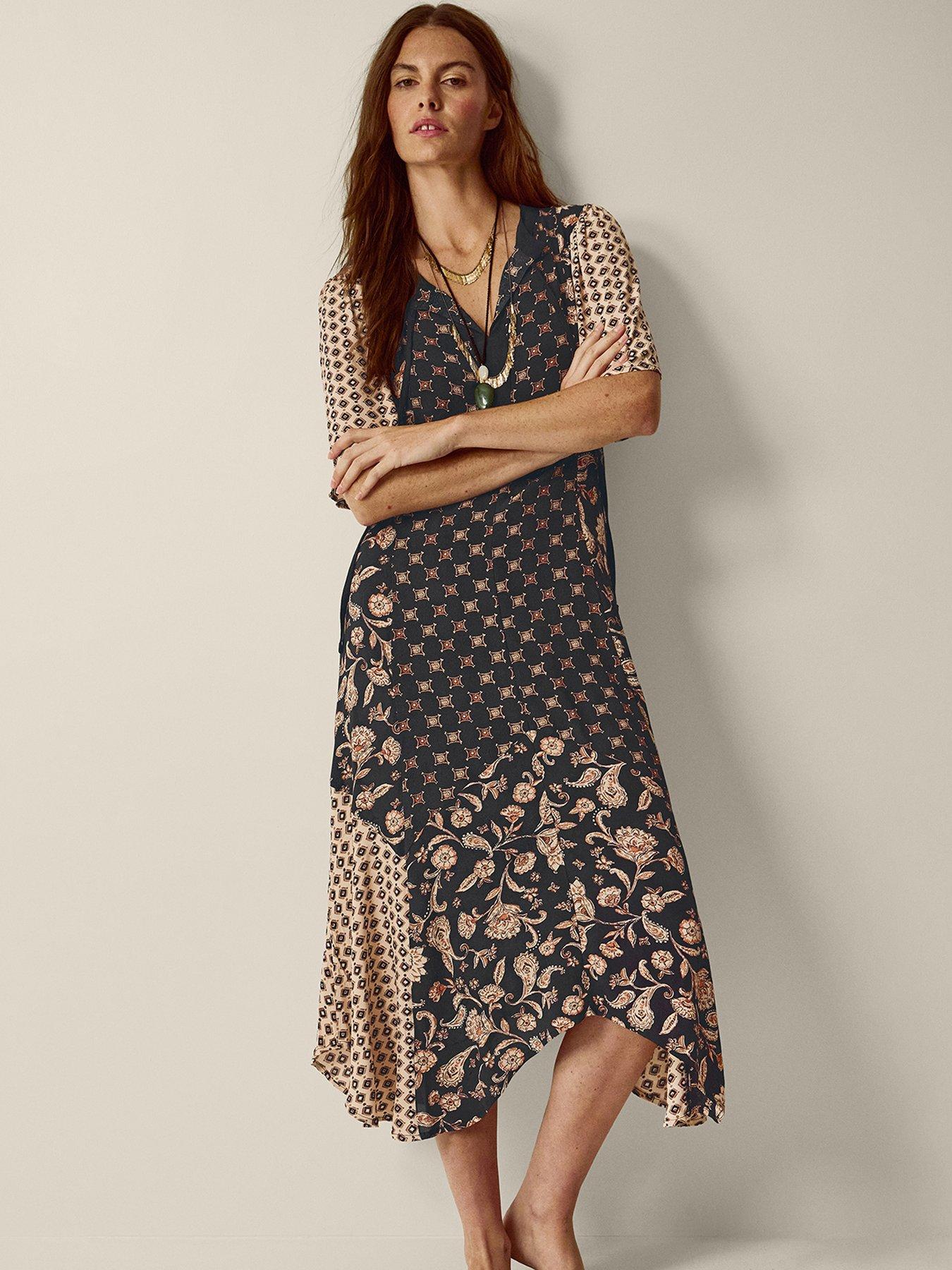 Monsoon Raquel Print Dress - Black