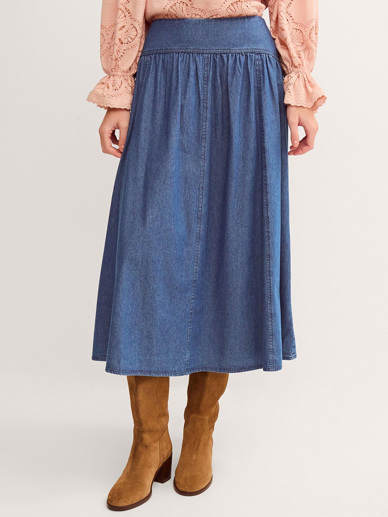 Monsoon Paloma Denim Skirt - Blue