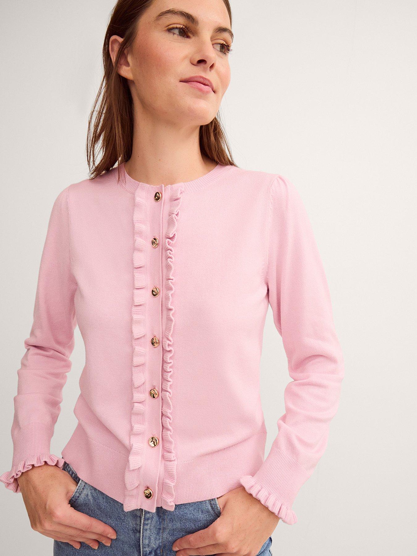 Monsoon Ruby Frill Cardigan - Pink