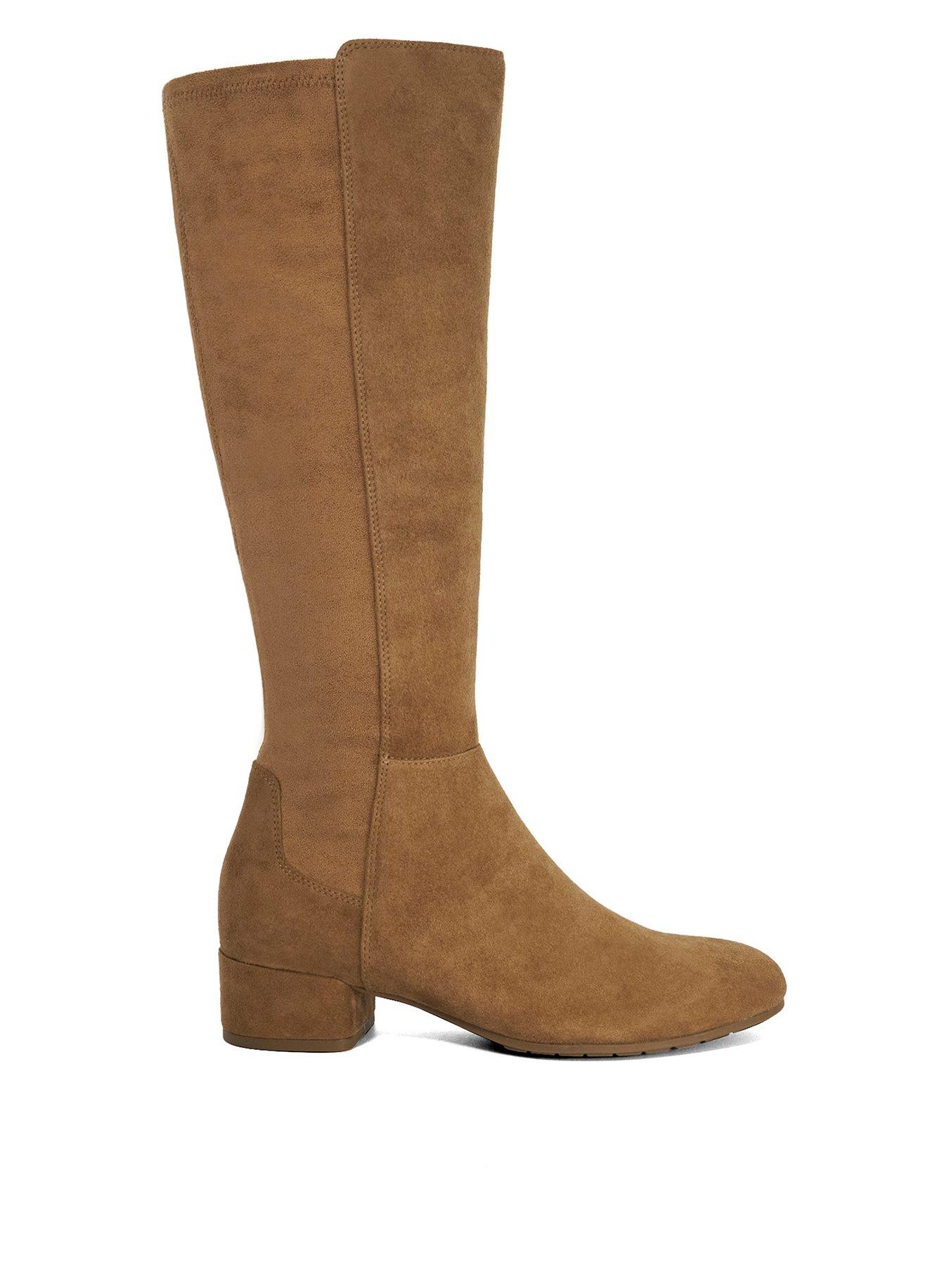 Image 1 of 6 of Dune London Tayla Knee High Boot - Honey Beige