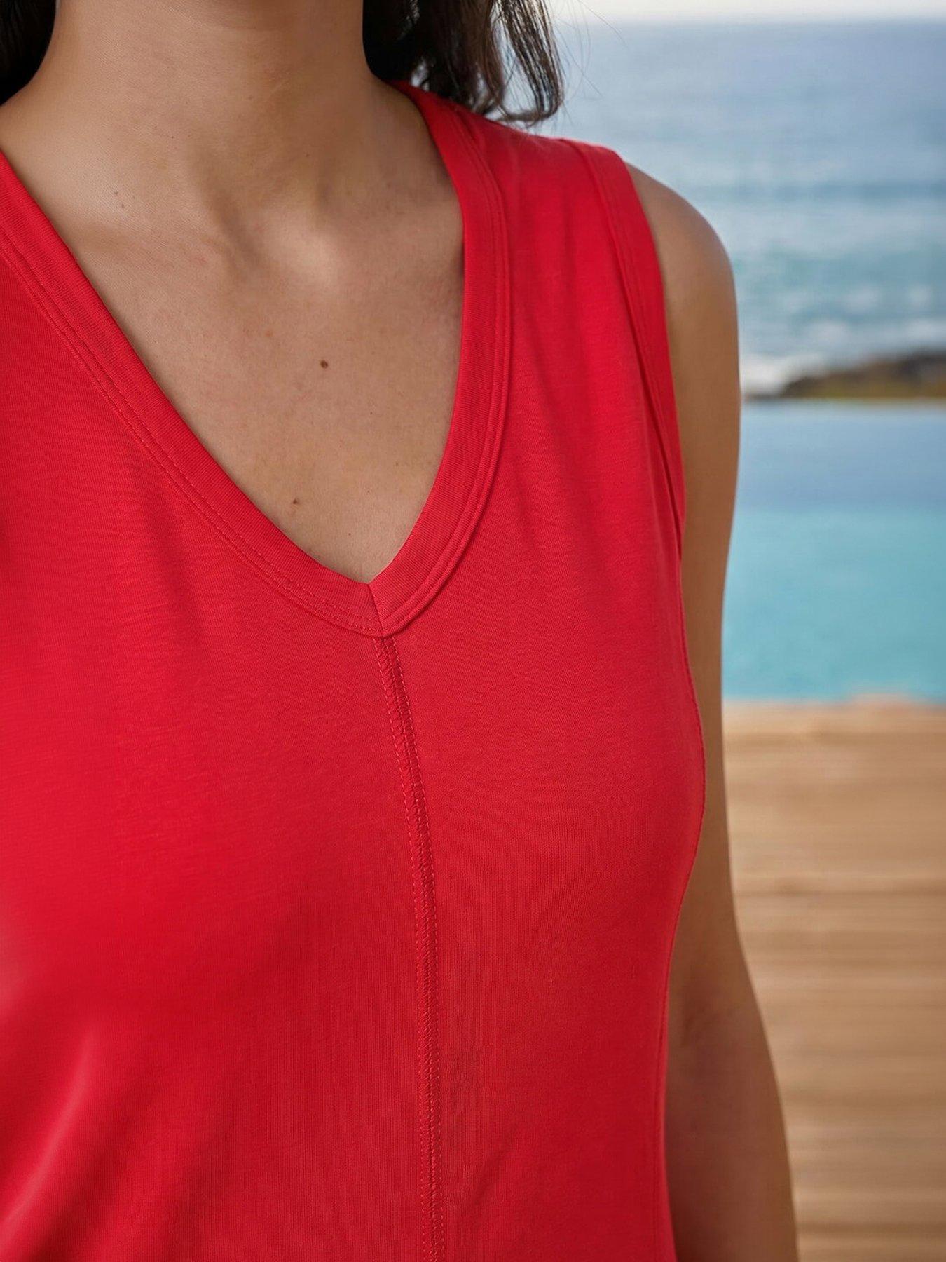 Image 4 of 4 of Roman Sleeveless V-neck Midi Dress