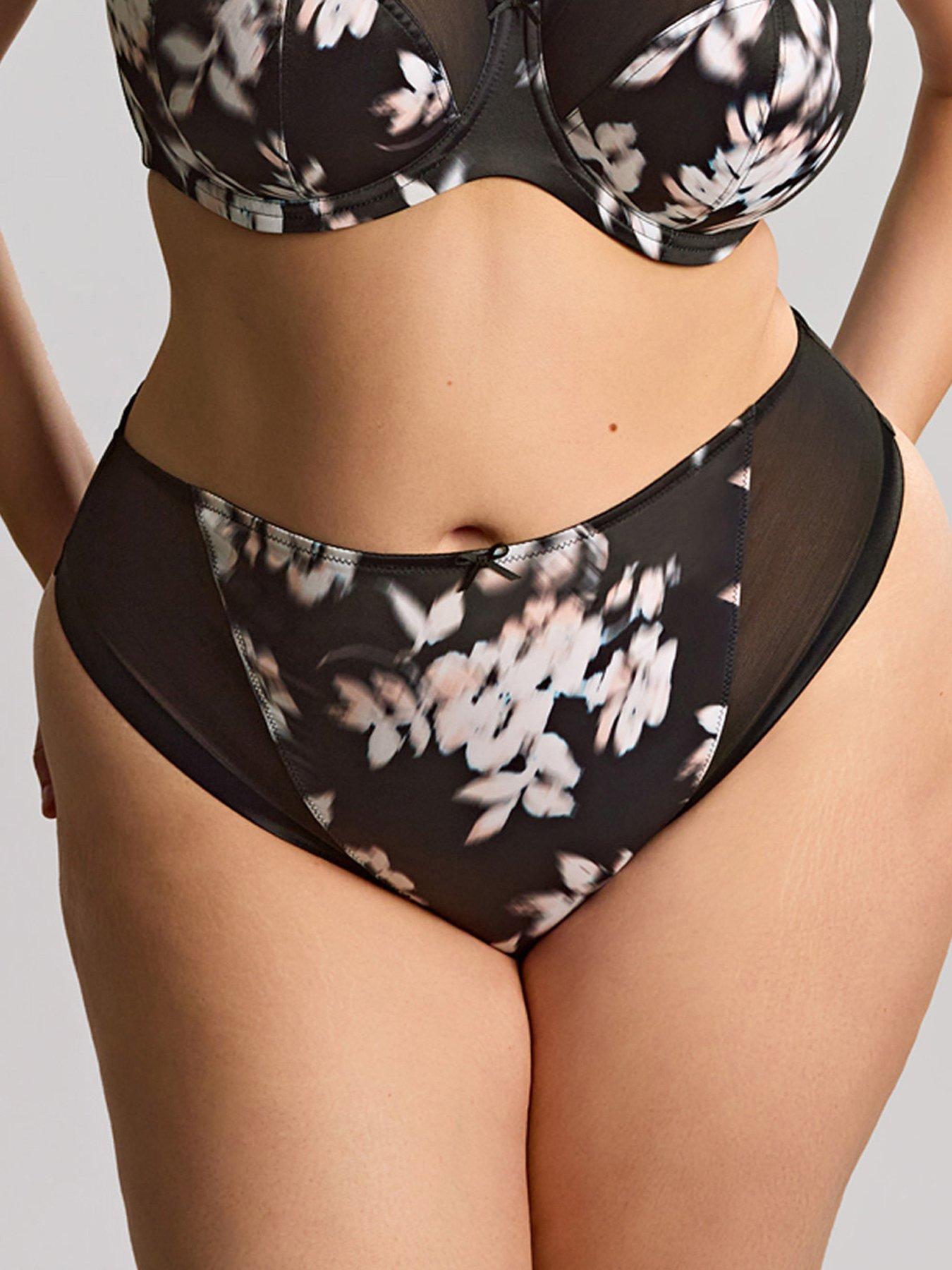 Sculptresse by Panache Sculptresse  Bliss Black/floral Brazilian Brief - Black Floral