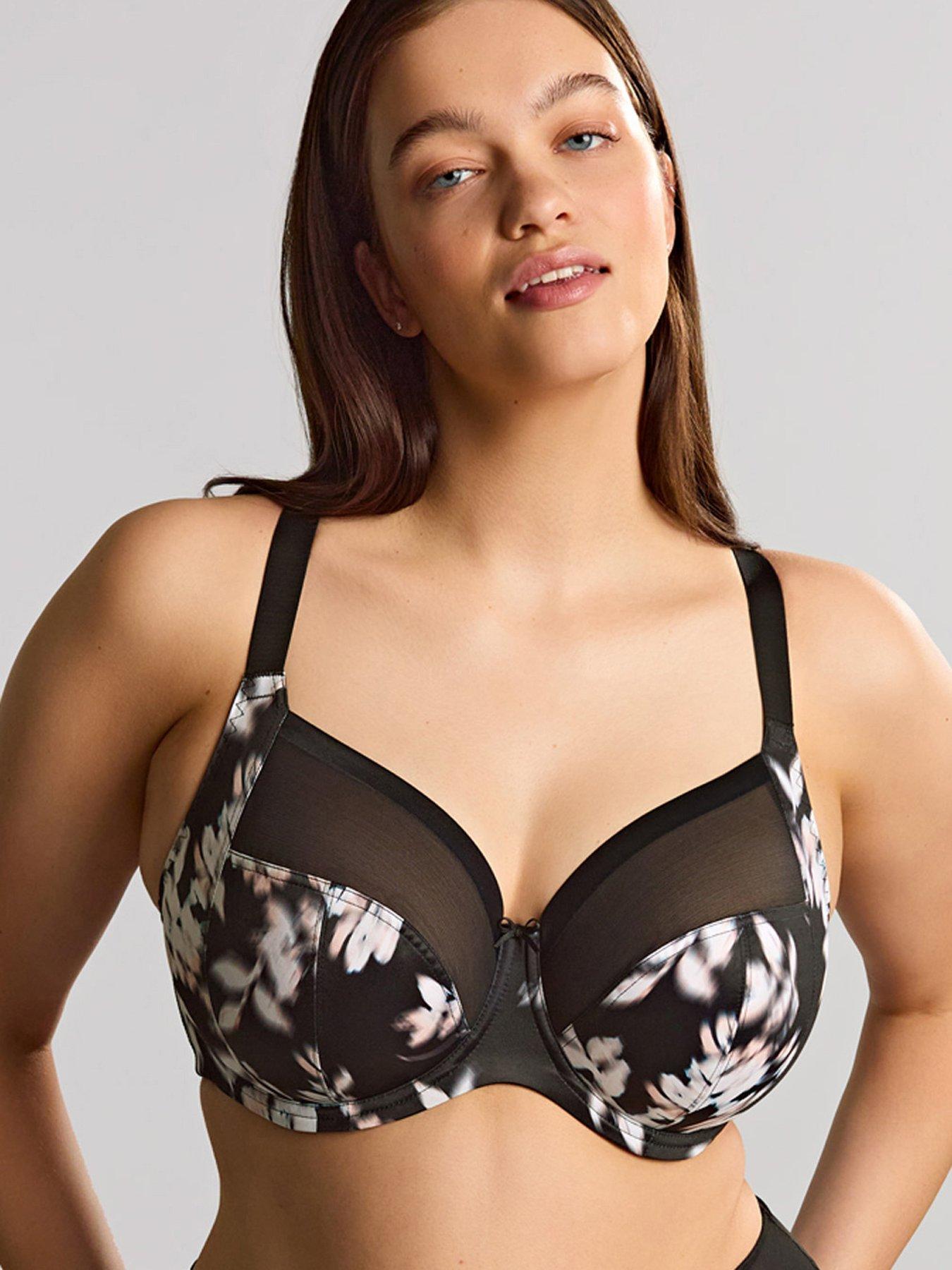 Sculptresse by Panache Sculptresse  Bliss Full Cup Black/floral Underwired Bra (second Sizes) - Black/flora