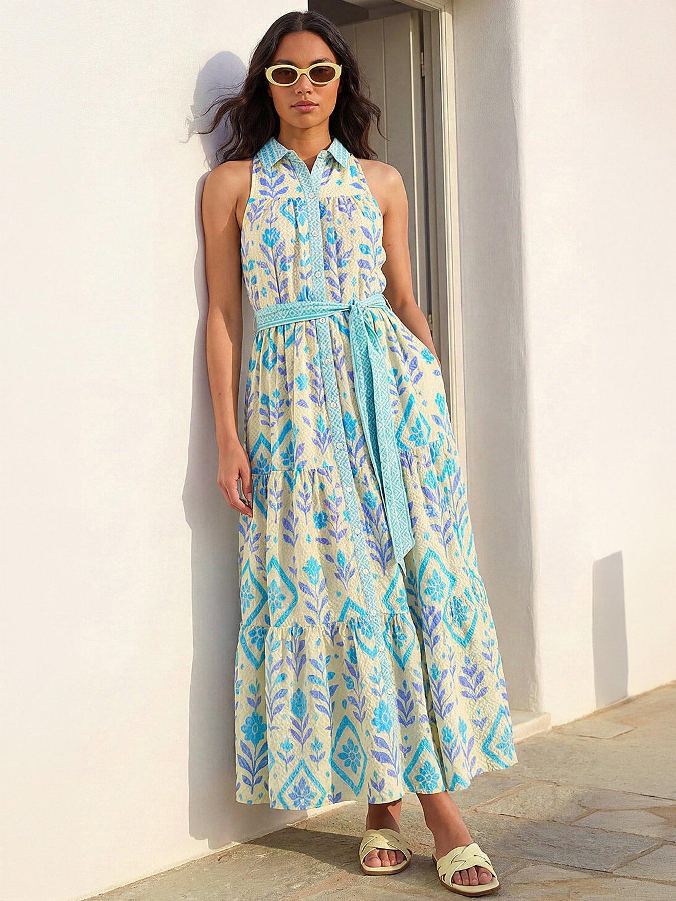 Roman Leafy Tiered Maxi Dress