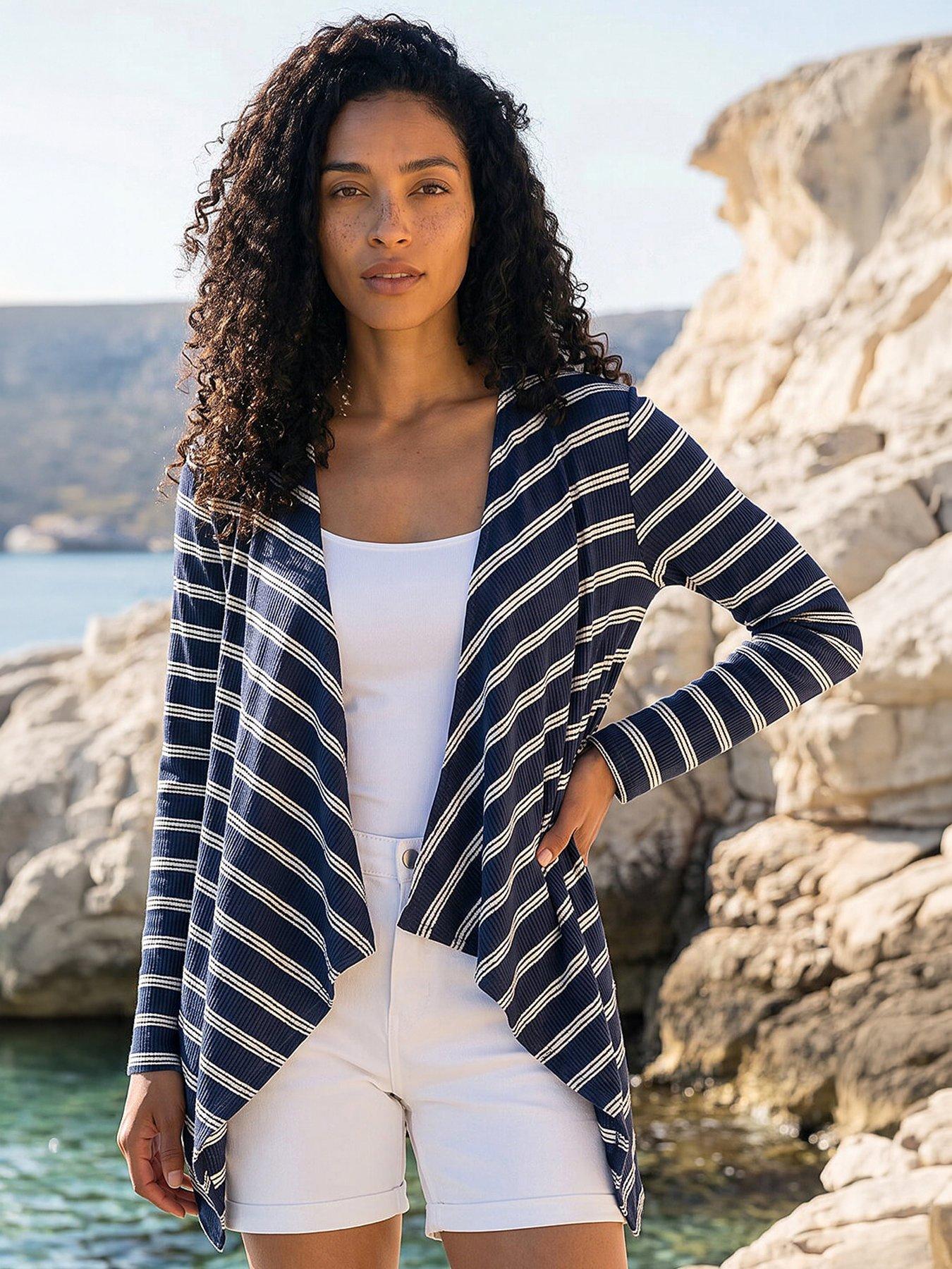 Roman Waterfall Stripe Knit Cardigan
