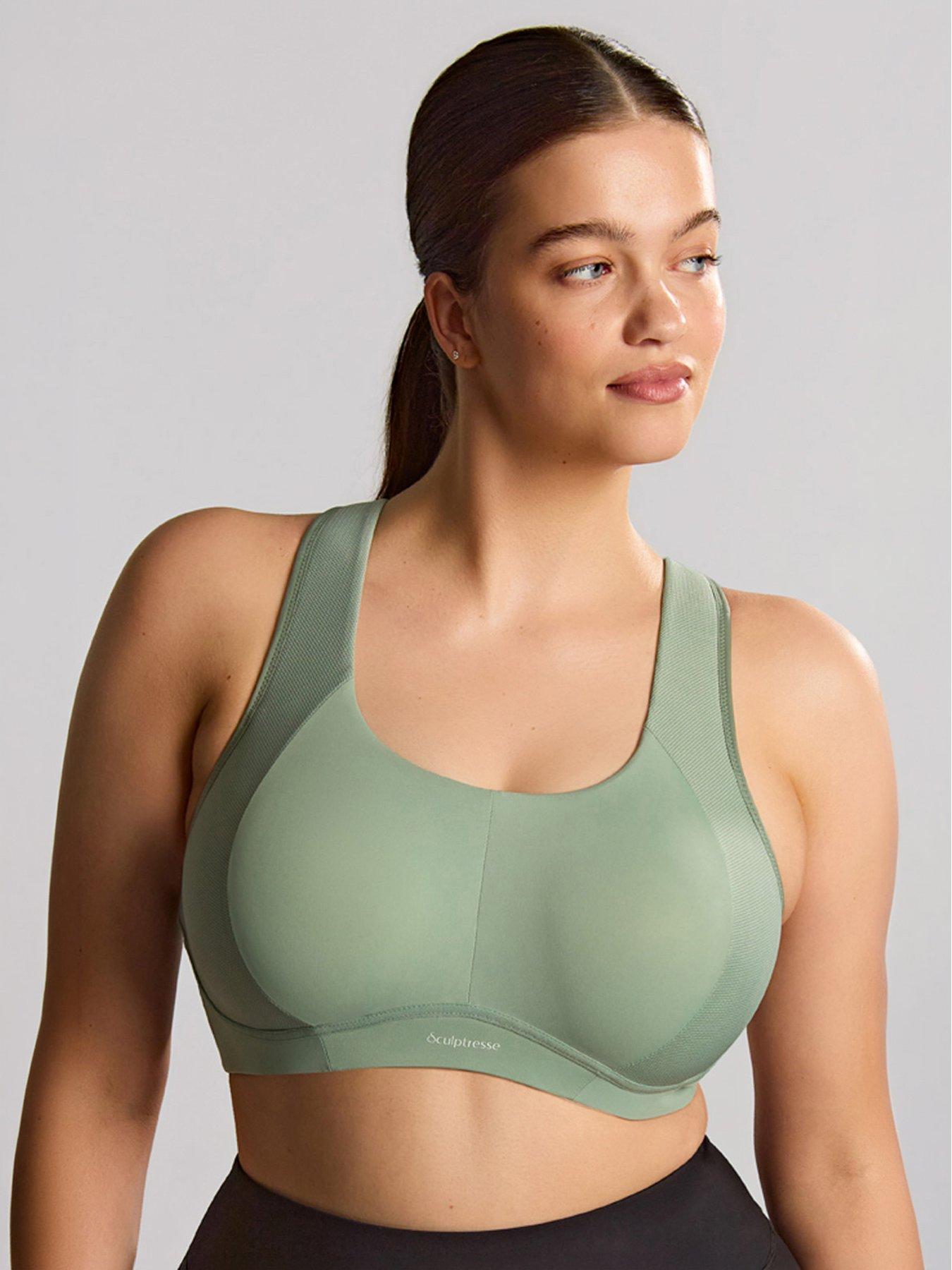 Sculptresse by Panache Thrive Non Padded Pale Green Underwired High Impact Sports Bra - Pale Green