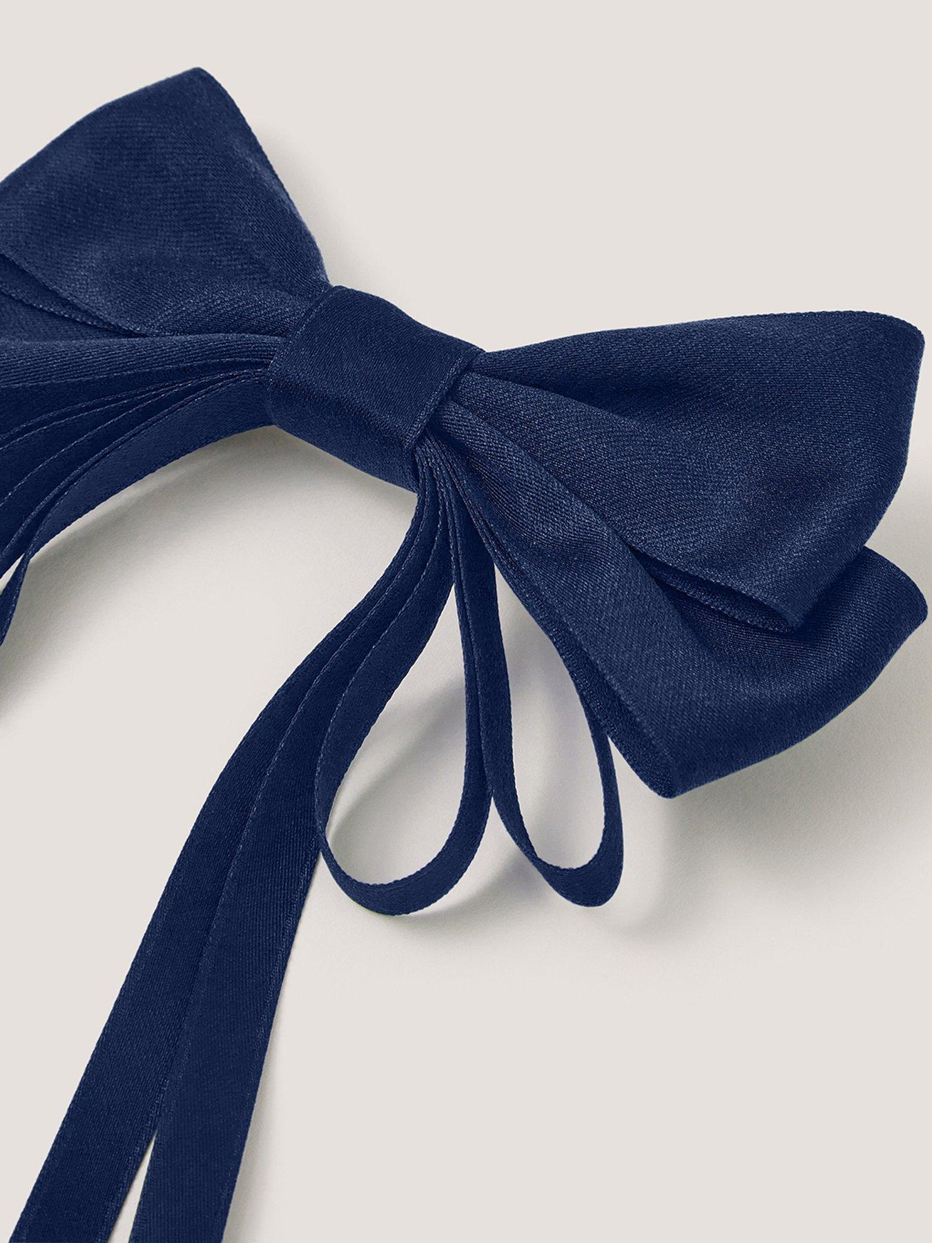 Image 3 of 3 of Monsoon Girls School Loop Bow Hair Clip - Navy