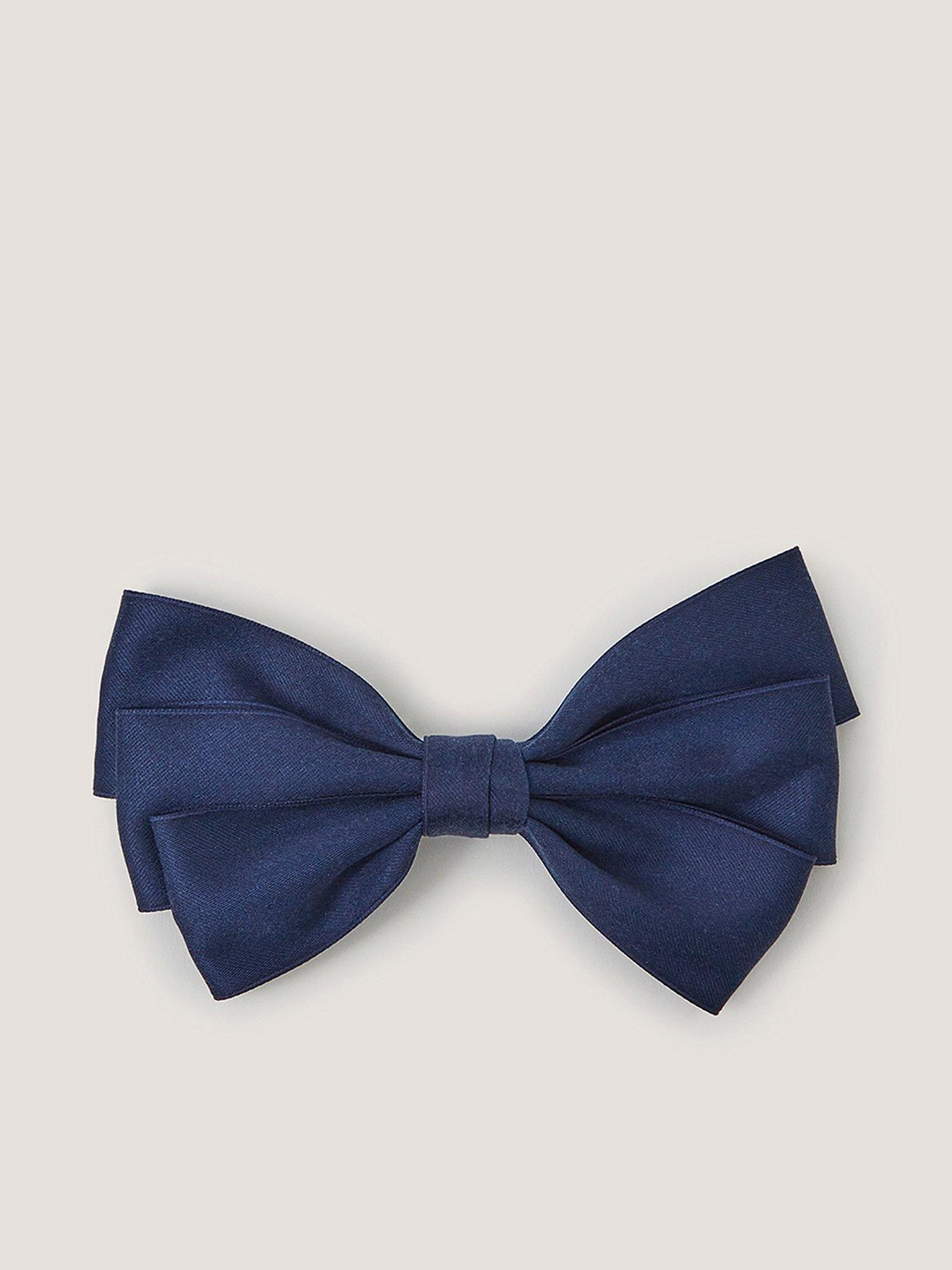 Monsoon Girls School Layered Bow Hair Clip - Navy