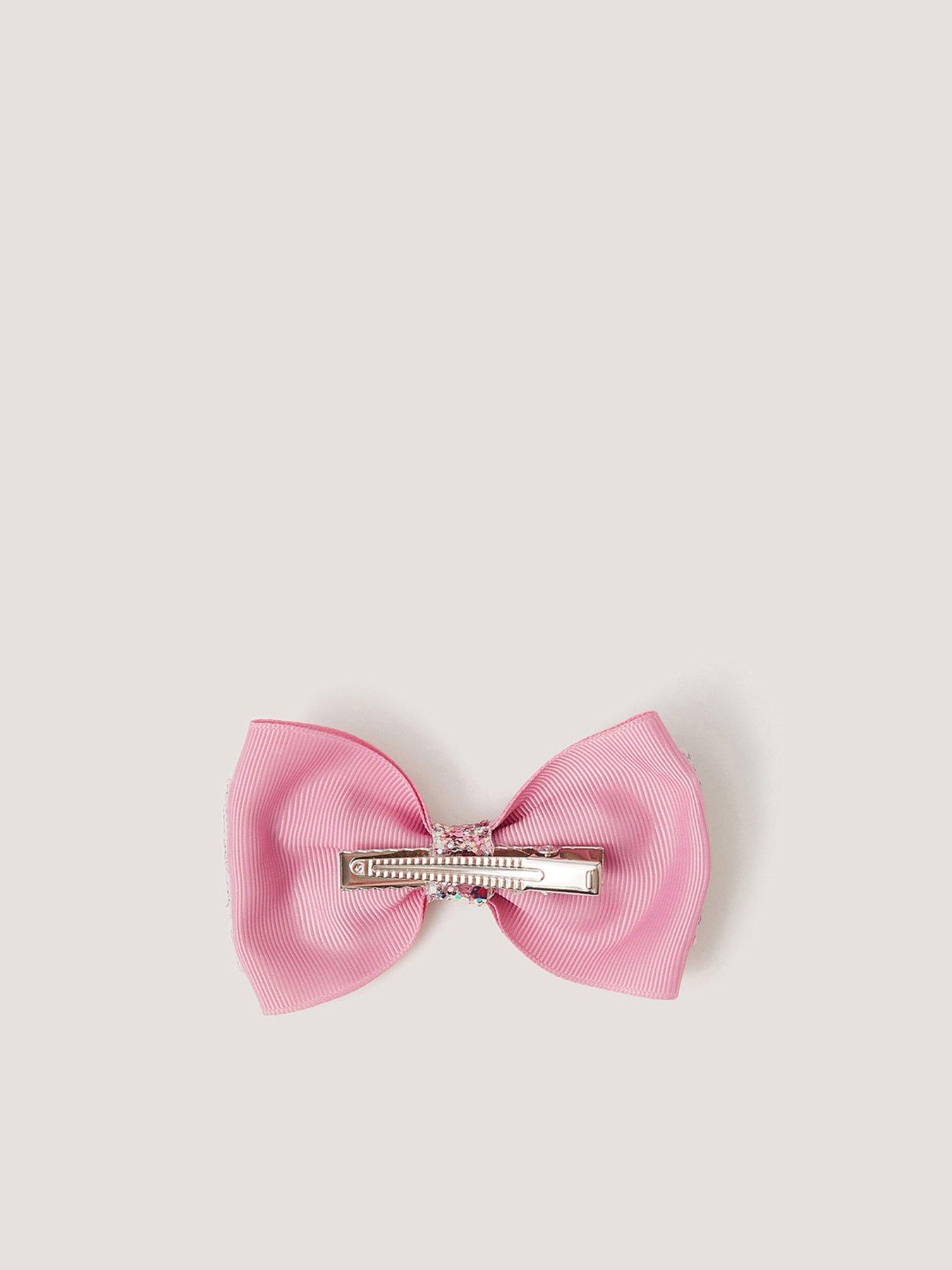 Image 2 of 3 of Monsoon Girls Glitter Bow Clip - Pink