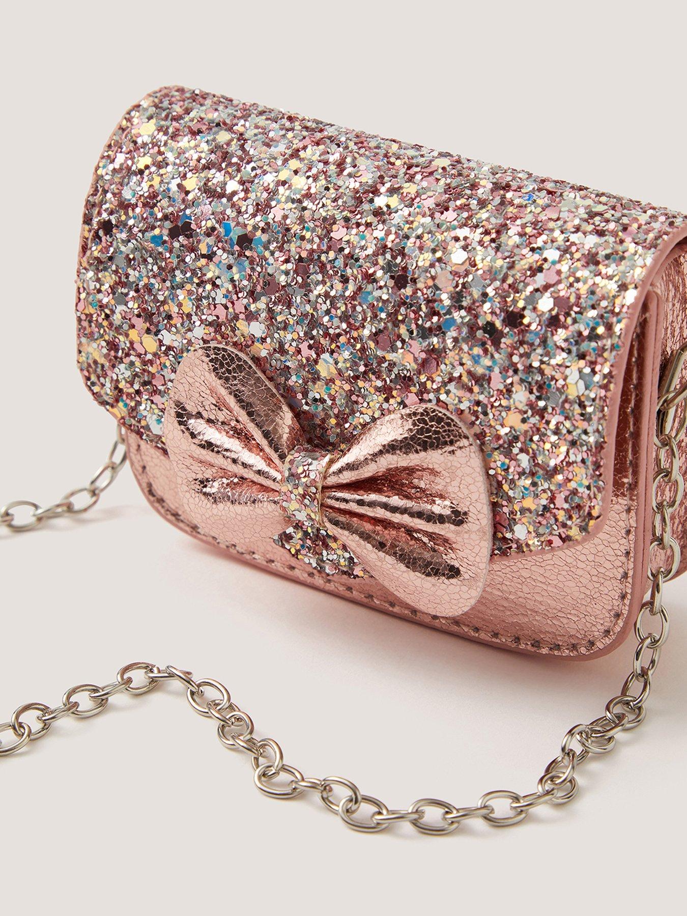 Image 3 of 3 of Monsoon Girls Sparkle Bow Mini Bag - Pink