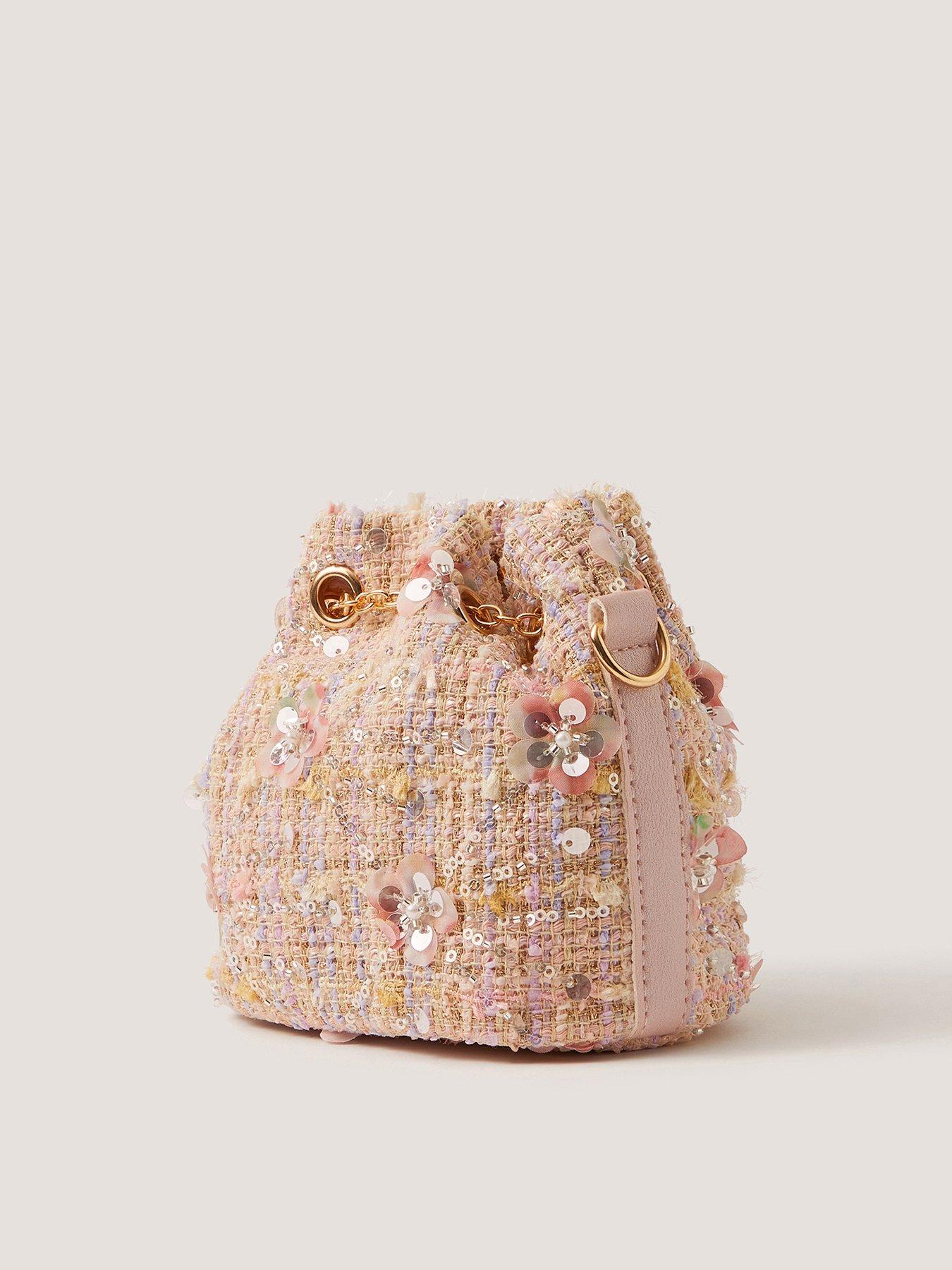 Image 2 of 4 of Monsoon Girls Sequin Boucle Pouch - Pink