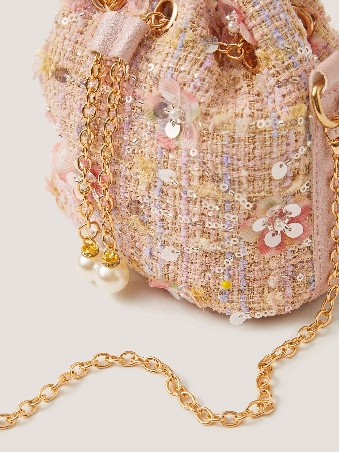 Image 3 of 4 of Monsoon Girls Sequin Boucle Pouch - Pink