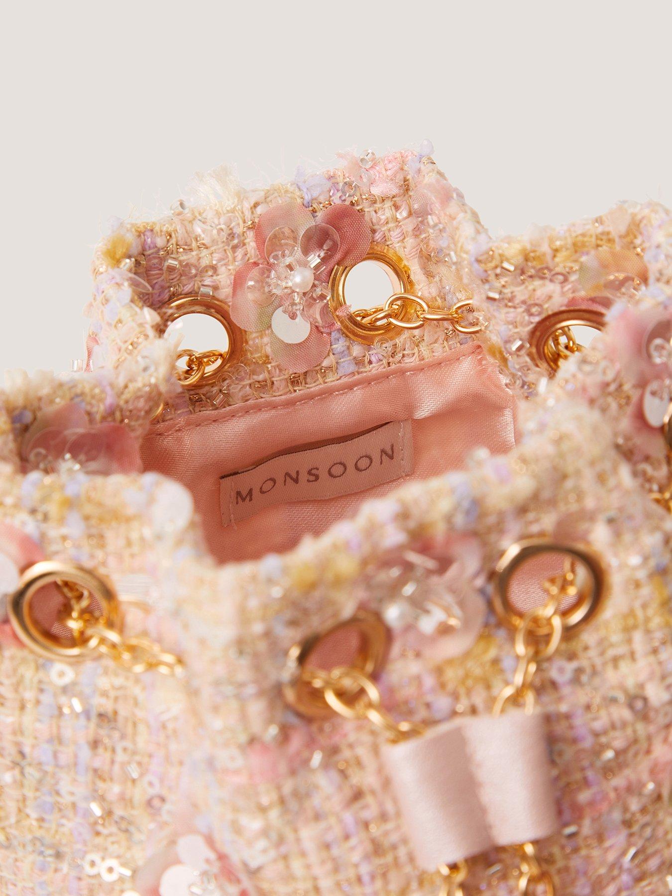 Image 4 of 4 of Monsoon Girls Sequin Boucle Pouch - Pink