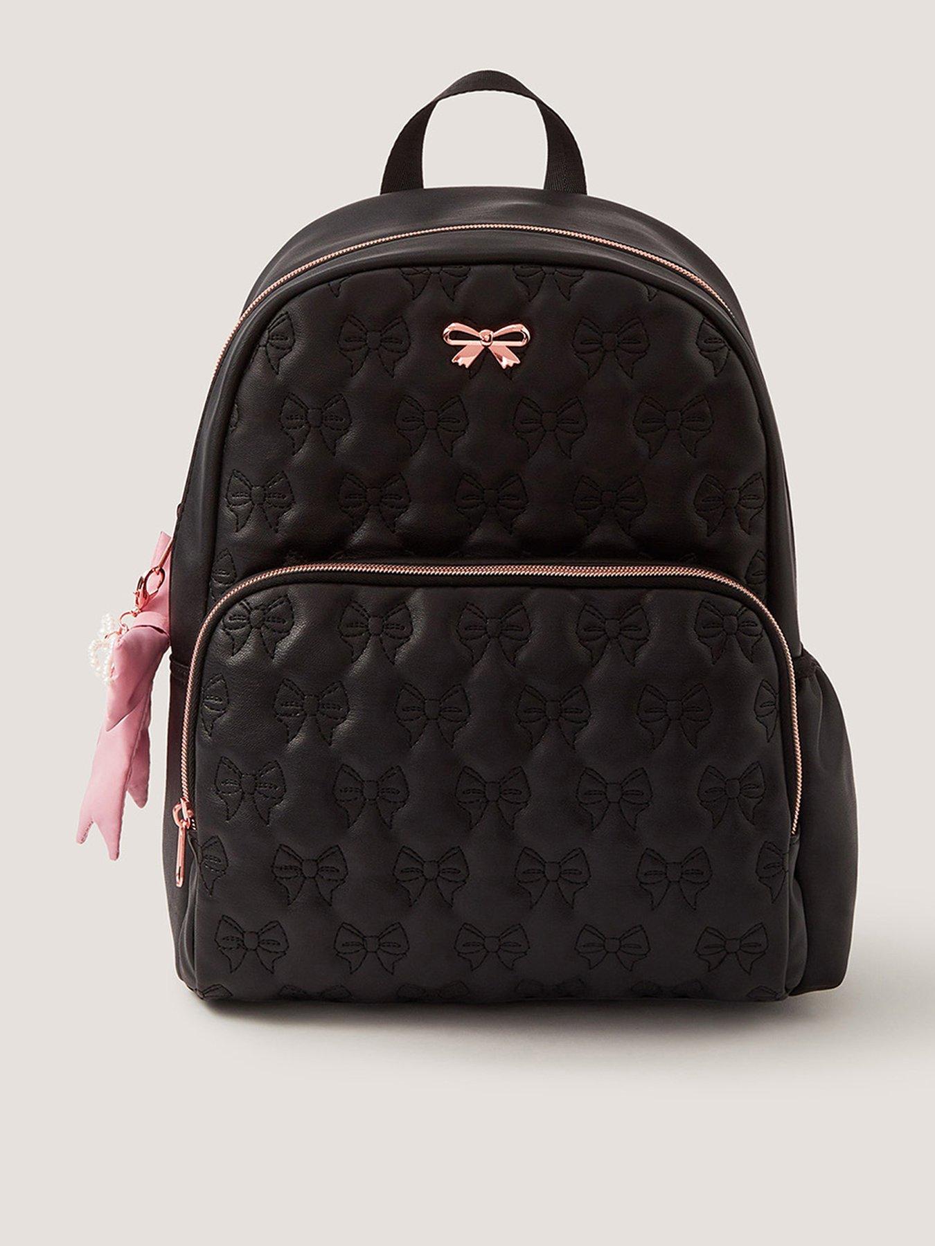 Monsoon Girls School Bow Charm Backpack - Black