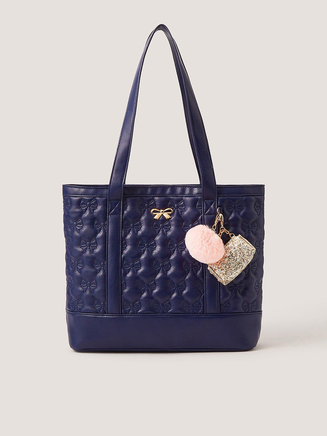 Monsoon Girls School Quilted Tote Bag - Navy