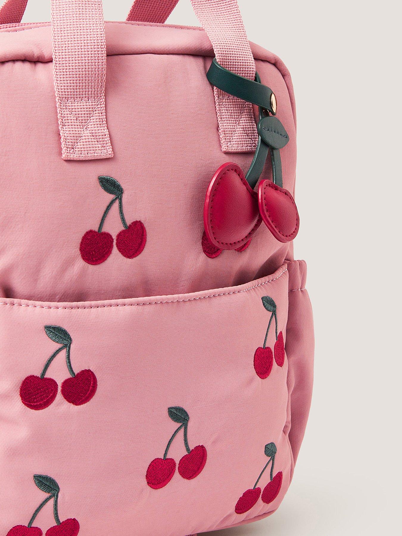 Image 3 of 4 of Monsoon Girls Cherry Embroidered Mini Backpack - Pink