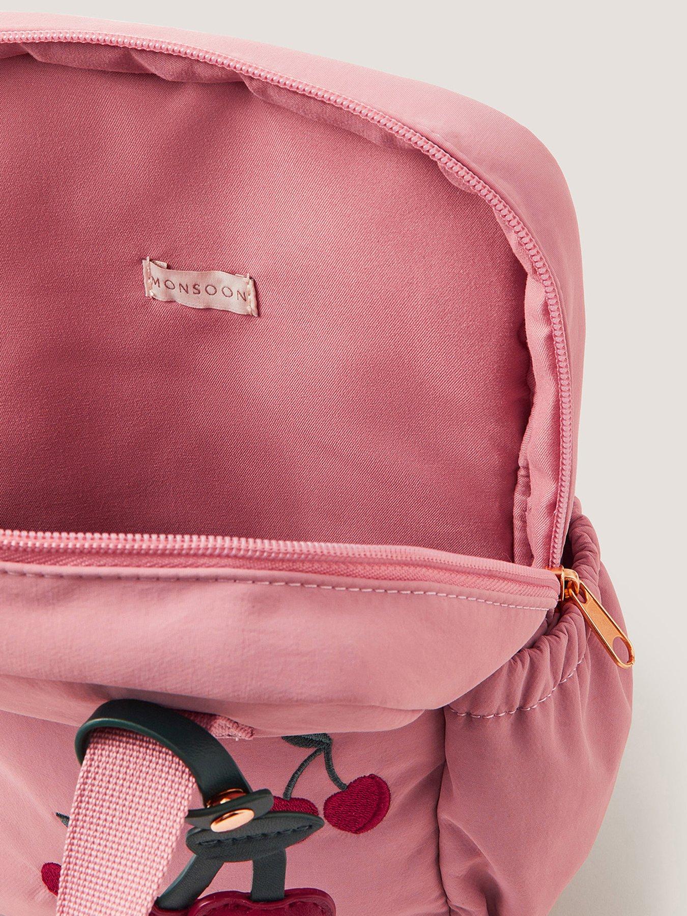 Image 4 of 4 of Monsoon Girls Cherry Embroidered Mini Backpack - Pink